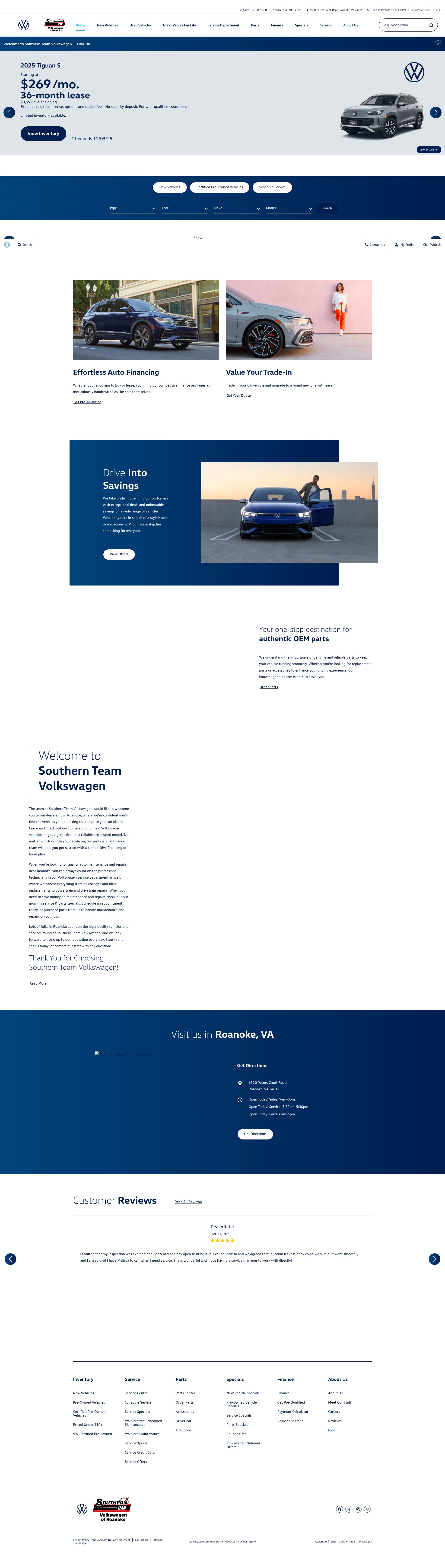 Screenshot of southernteamvolkswagen.com