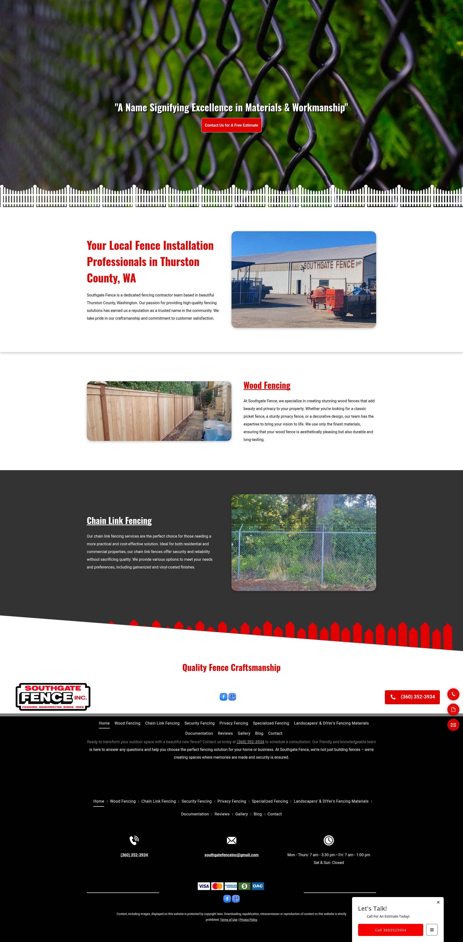 Screenshot of southgatefence.com