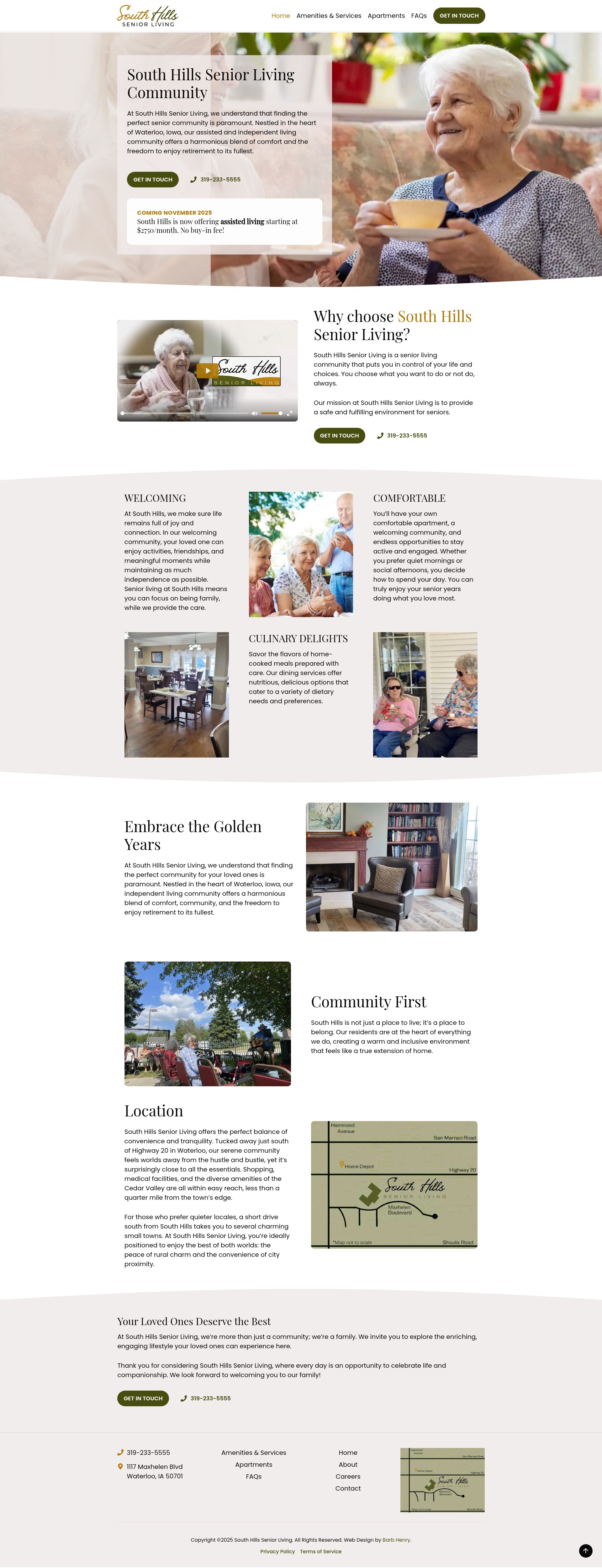 Screenshot of southhillsseniorliving.com