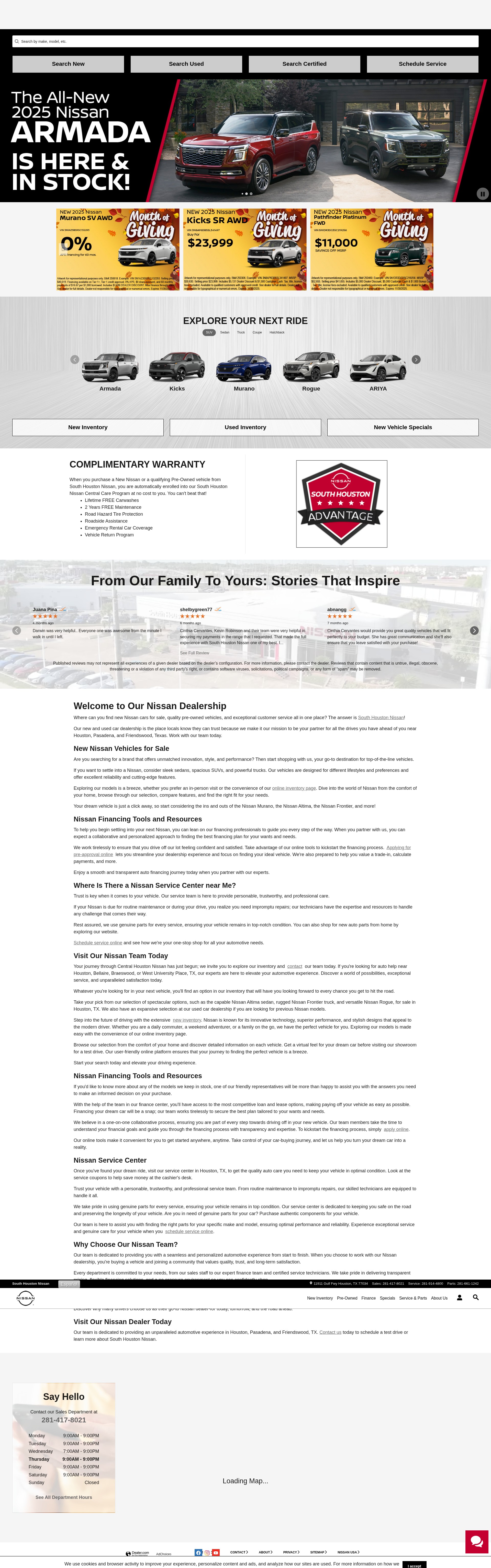 Screenshot of southhoustonnissan.com