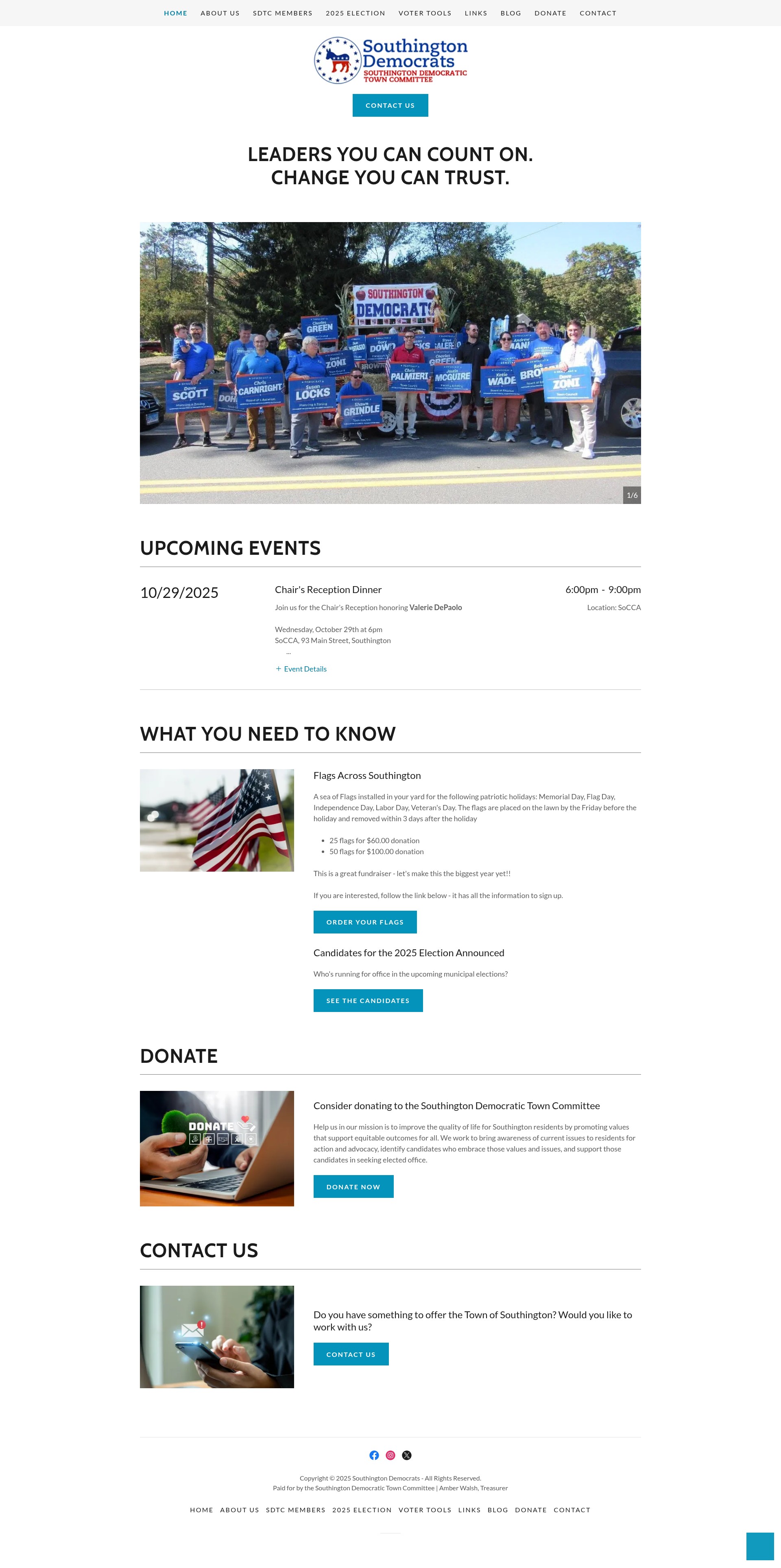 Screenshot of southingtondemocrats.org