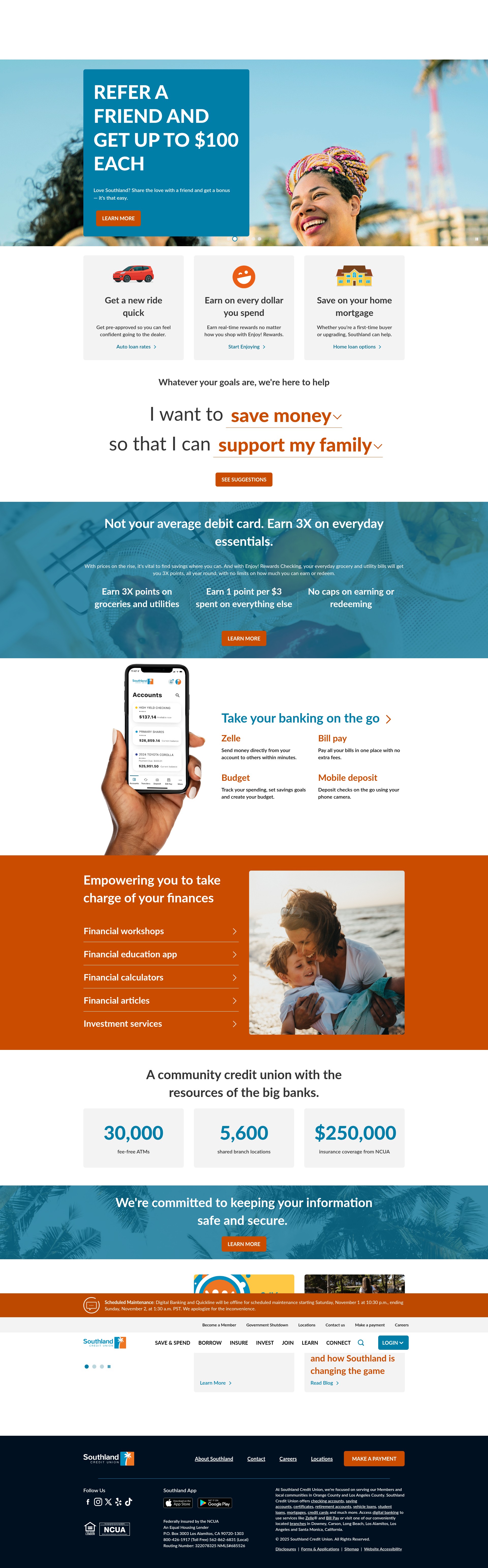 Screenshot of southlandcu.org