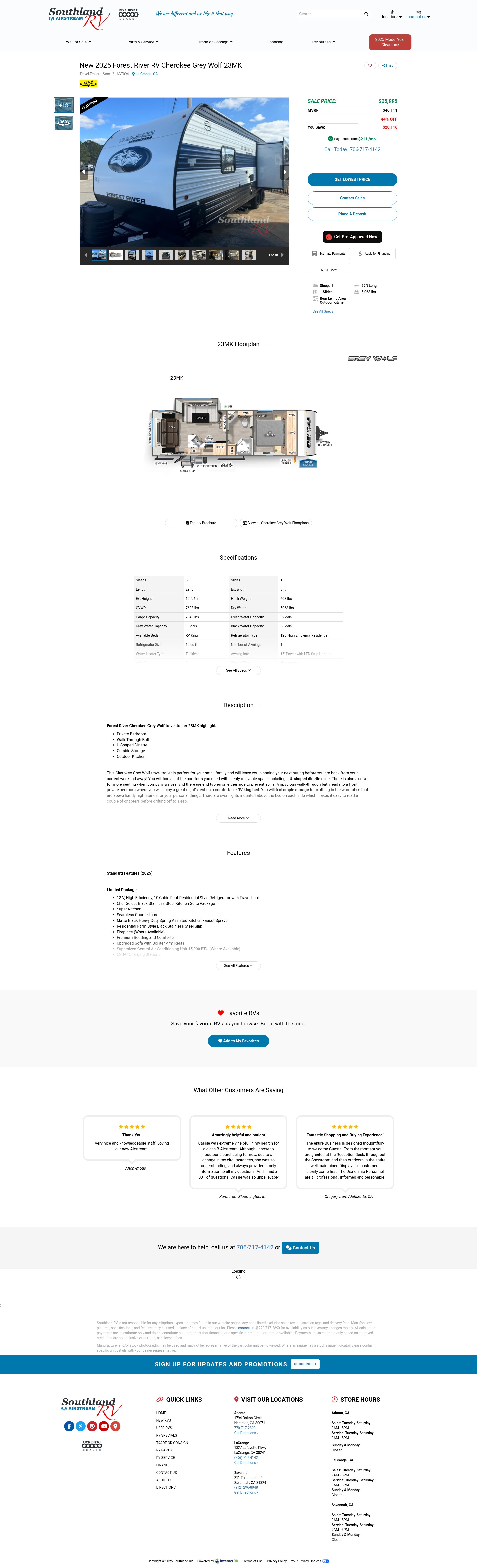 Screenshot of southlandrv.com