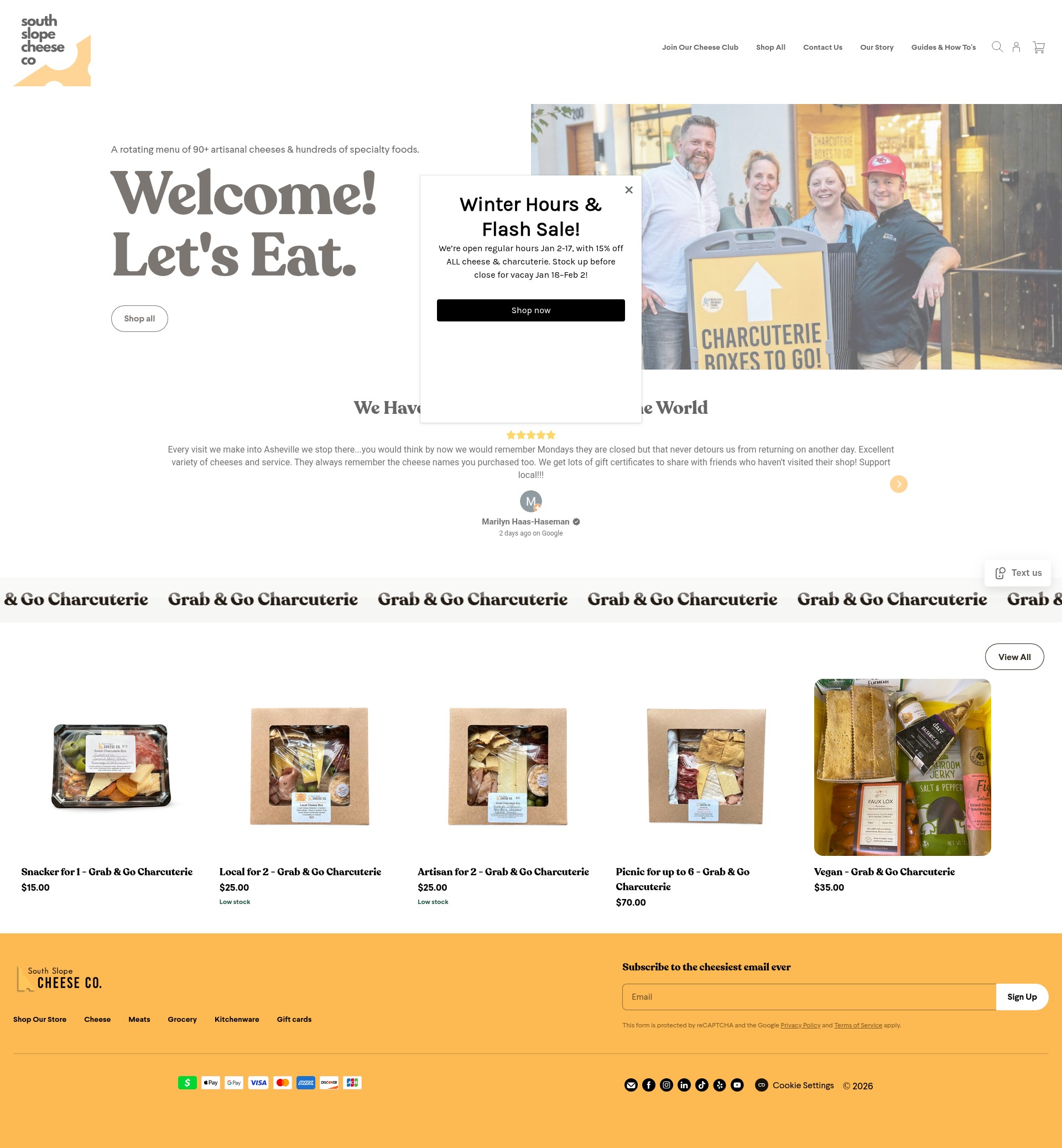 Screenshot of southslopecheeseco.com