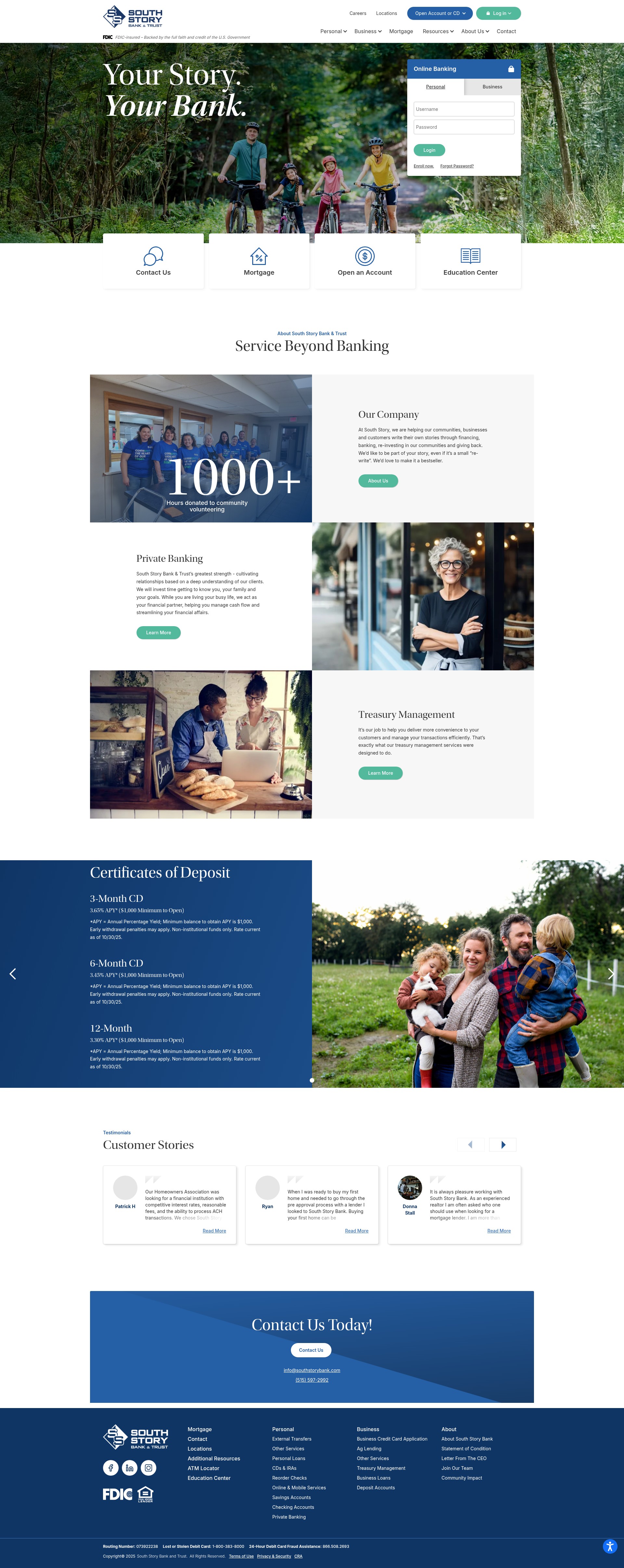 Screenshot of southstorybank.com