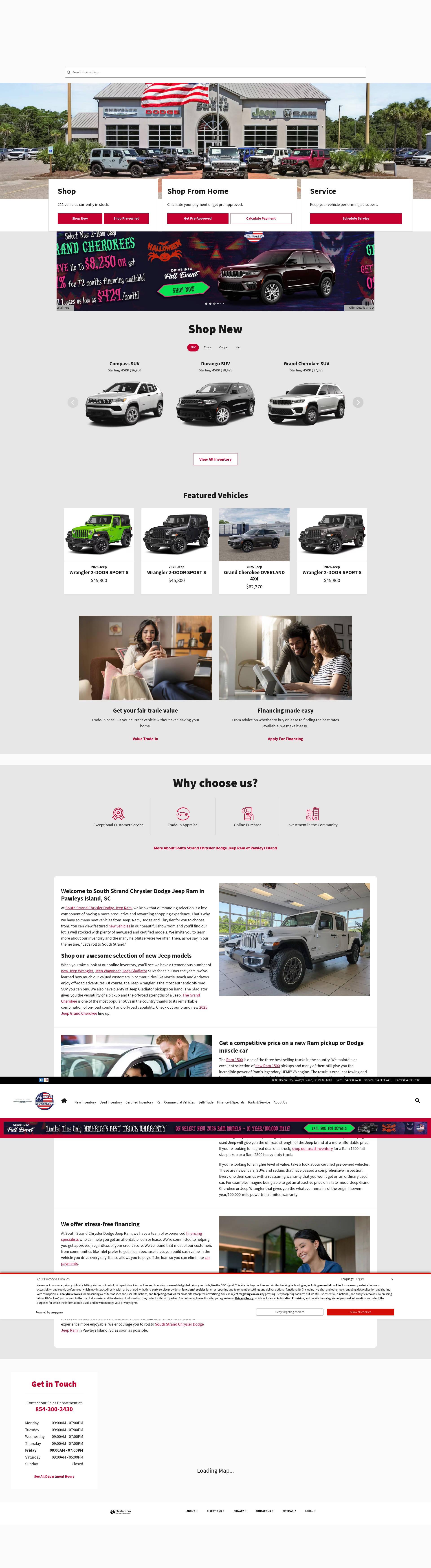 Screenshot of southstrandchrysler.com