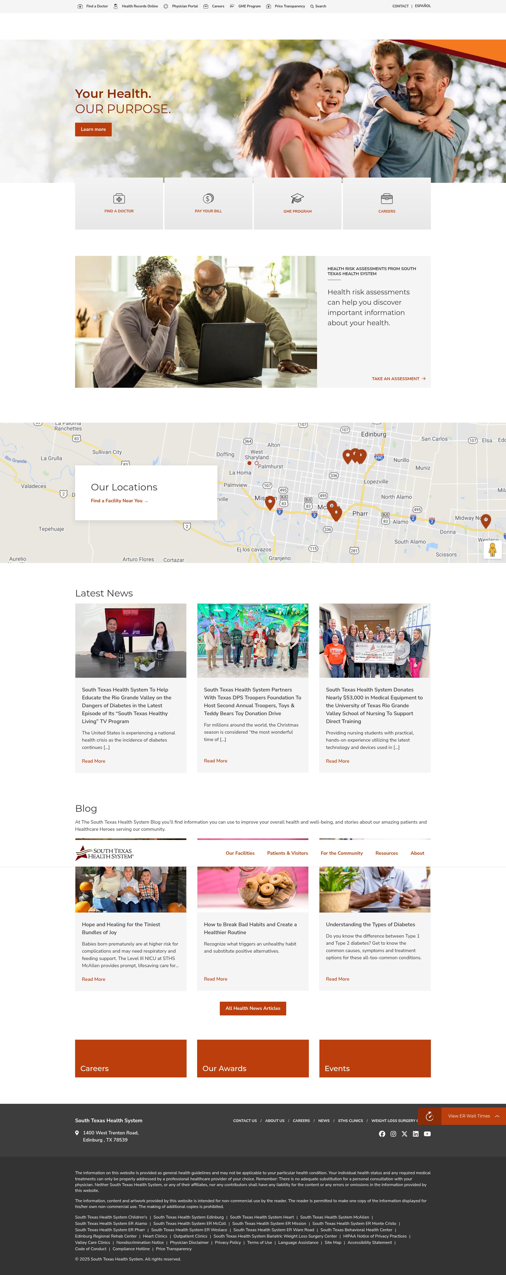 Screenshot of southtexashealthsystem.com