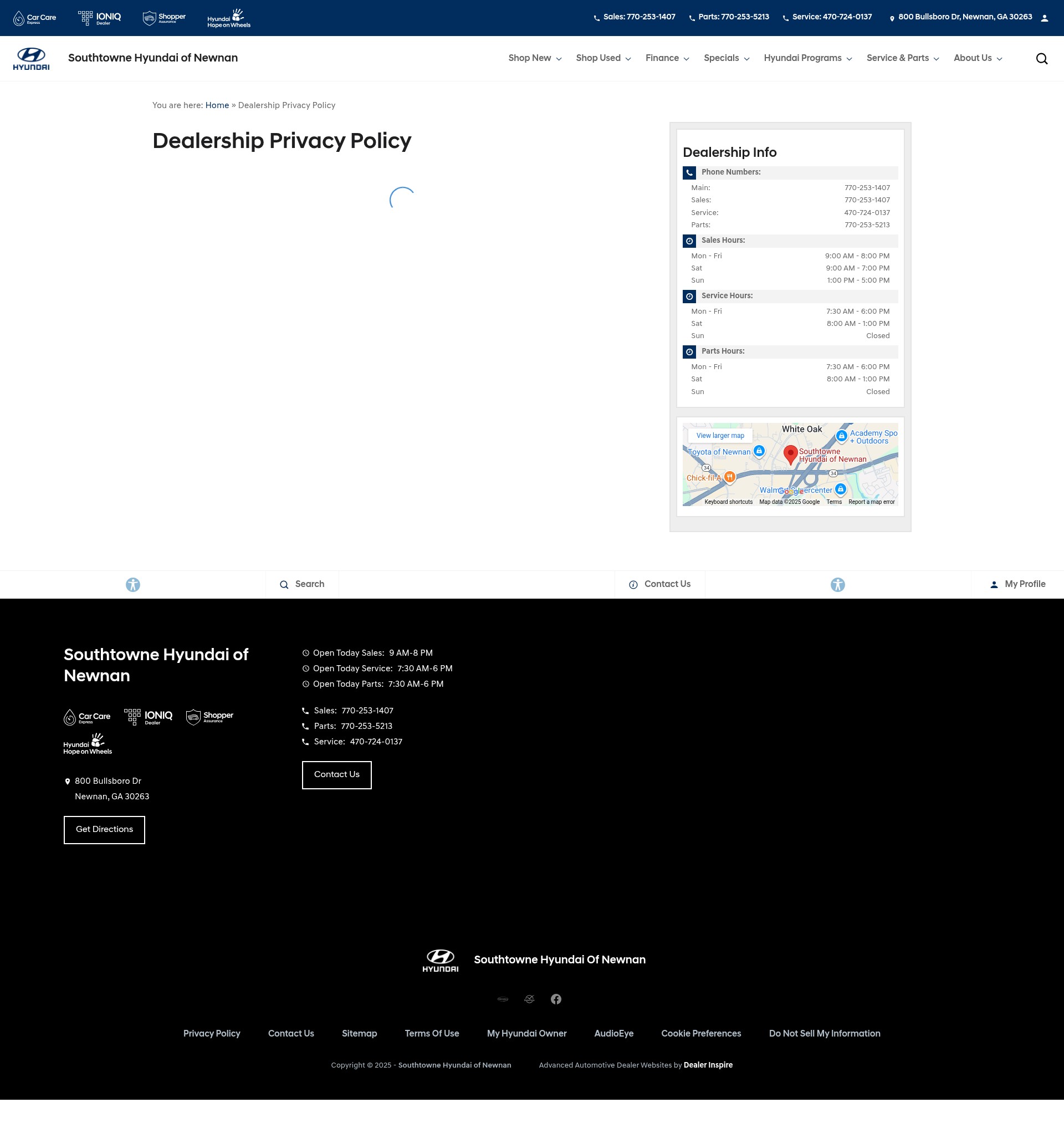 Screenshot of southtownehyundai.com