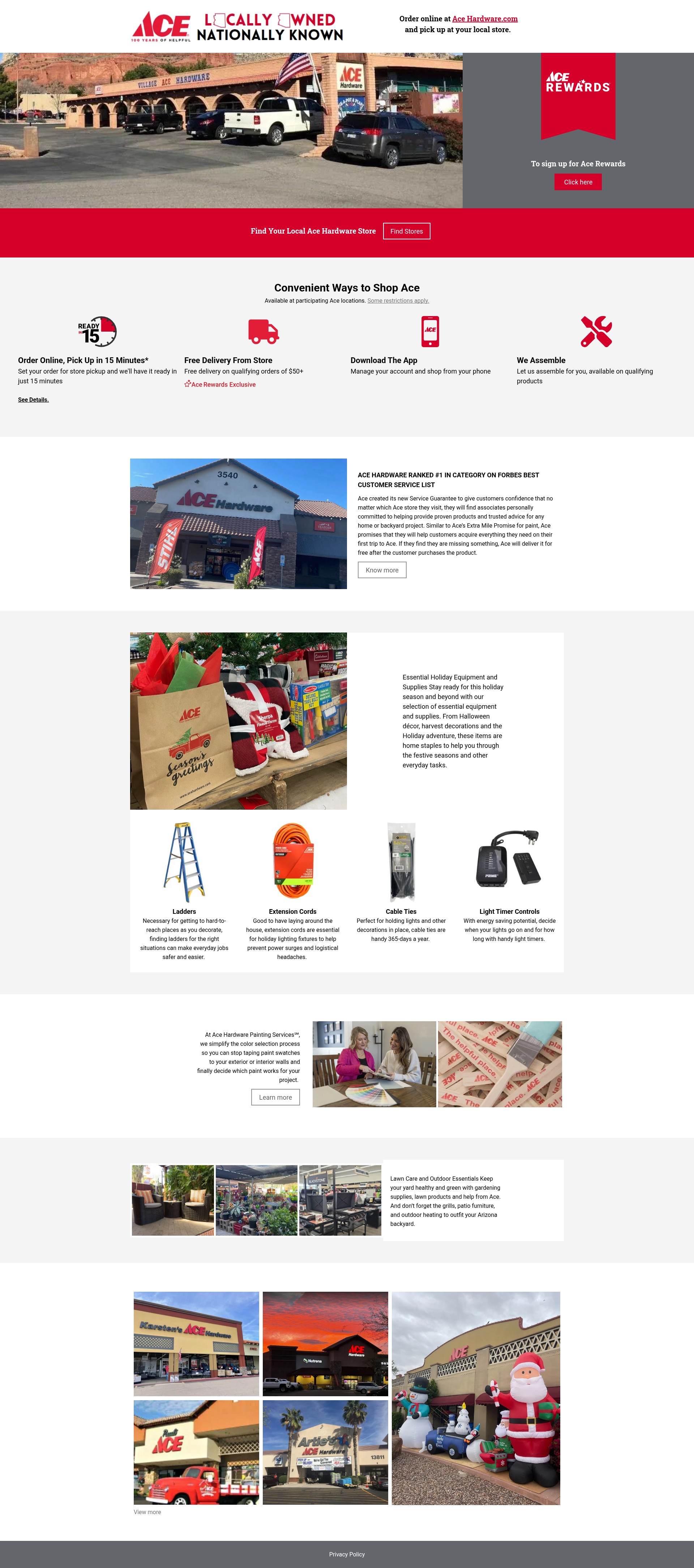 Screenshot of southwestacehardware.com