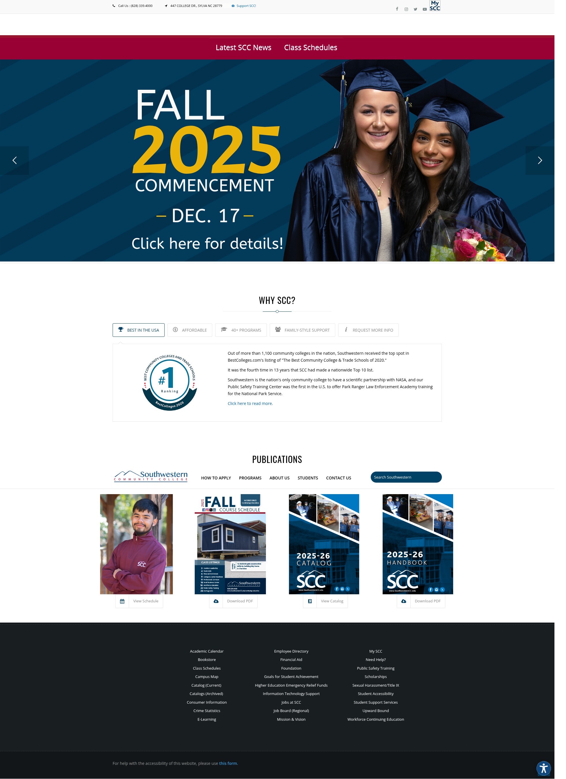 Screenshot of southwesterncc.edu