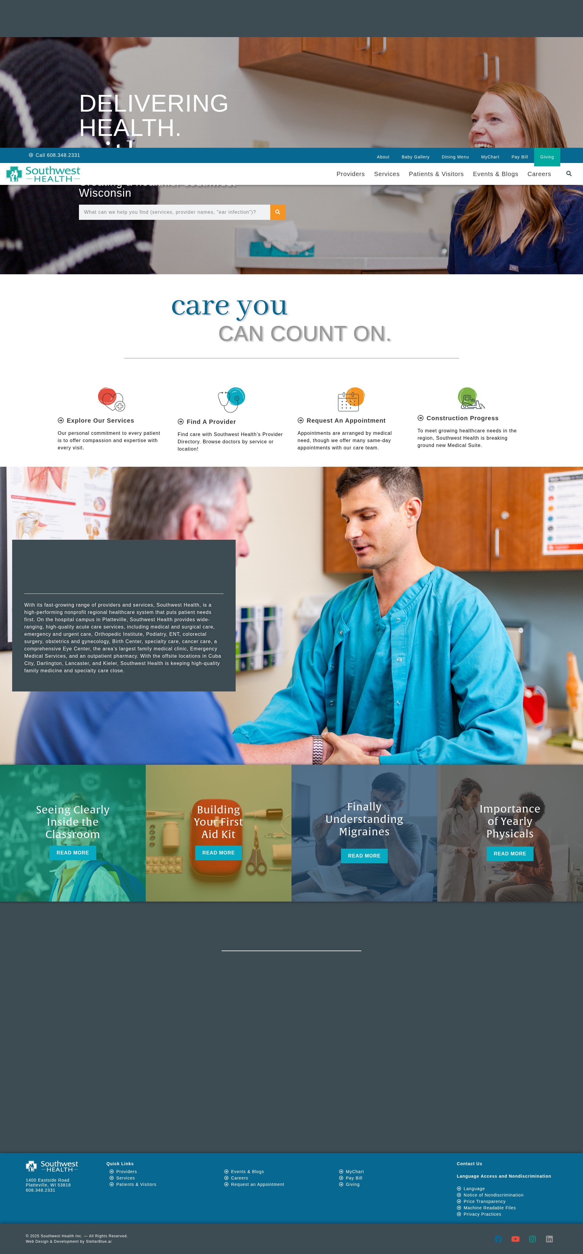 Screenshot of southwesthealth.org