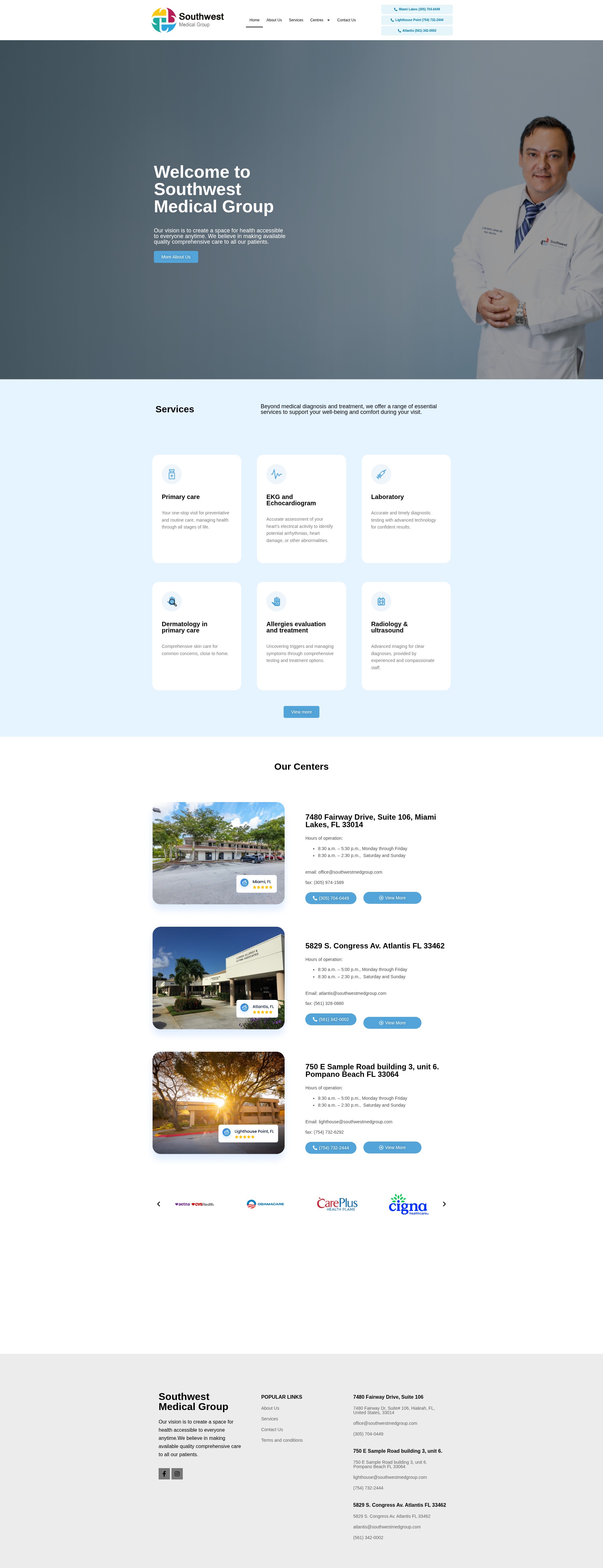Screenshot of southwestmedgroup.com