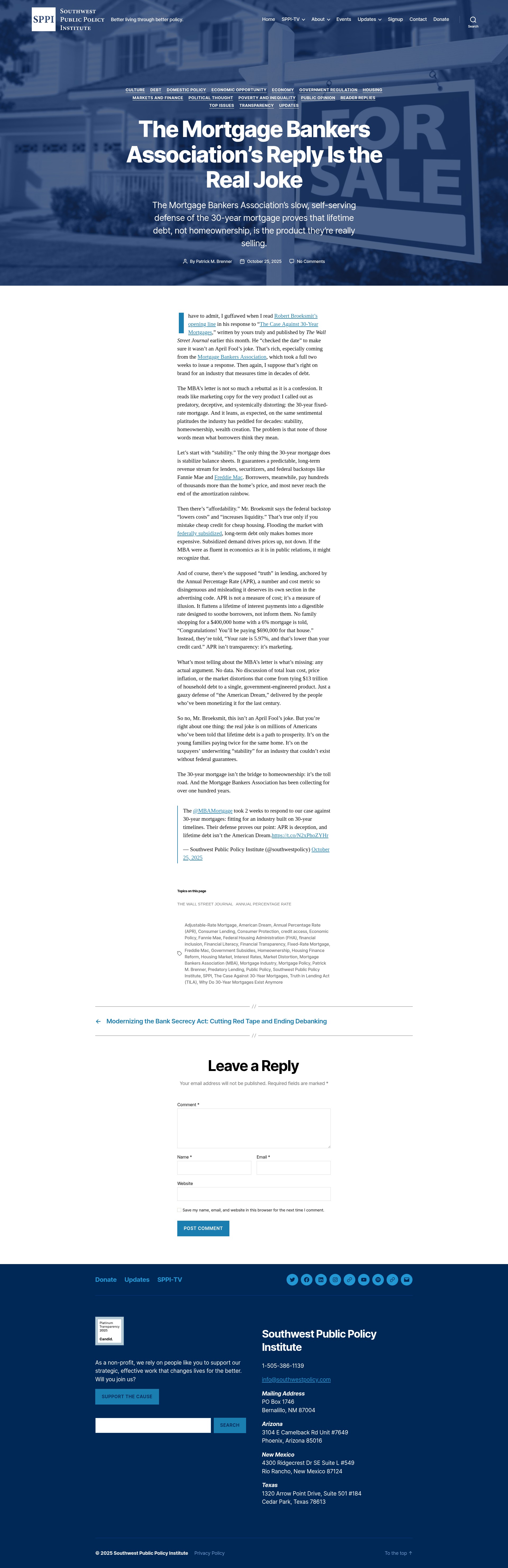 Screenshot of southwestpolicy.com