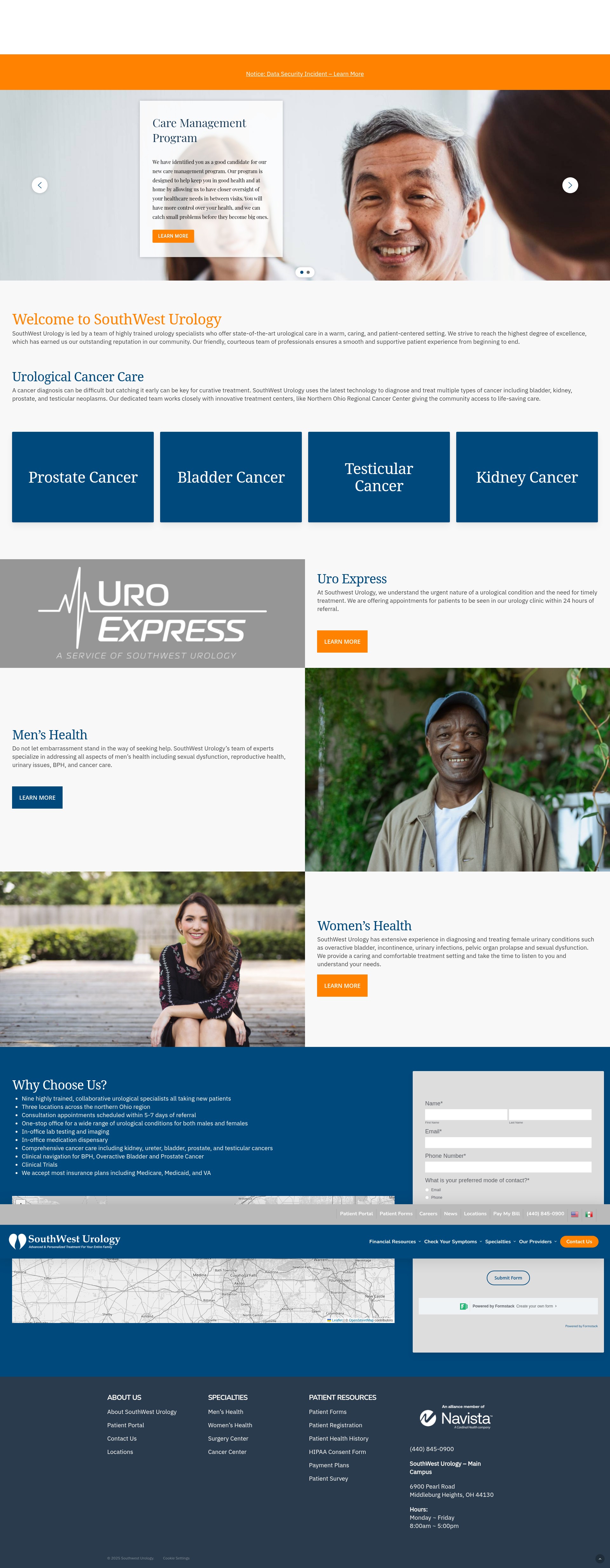 Screenshot of southwesturology.com