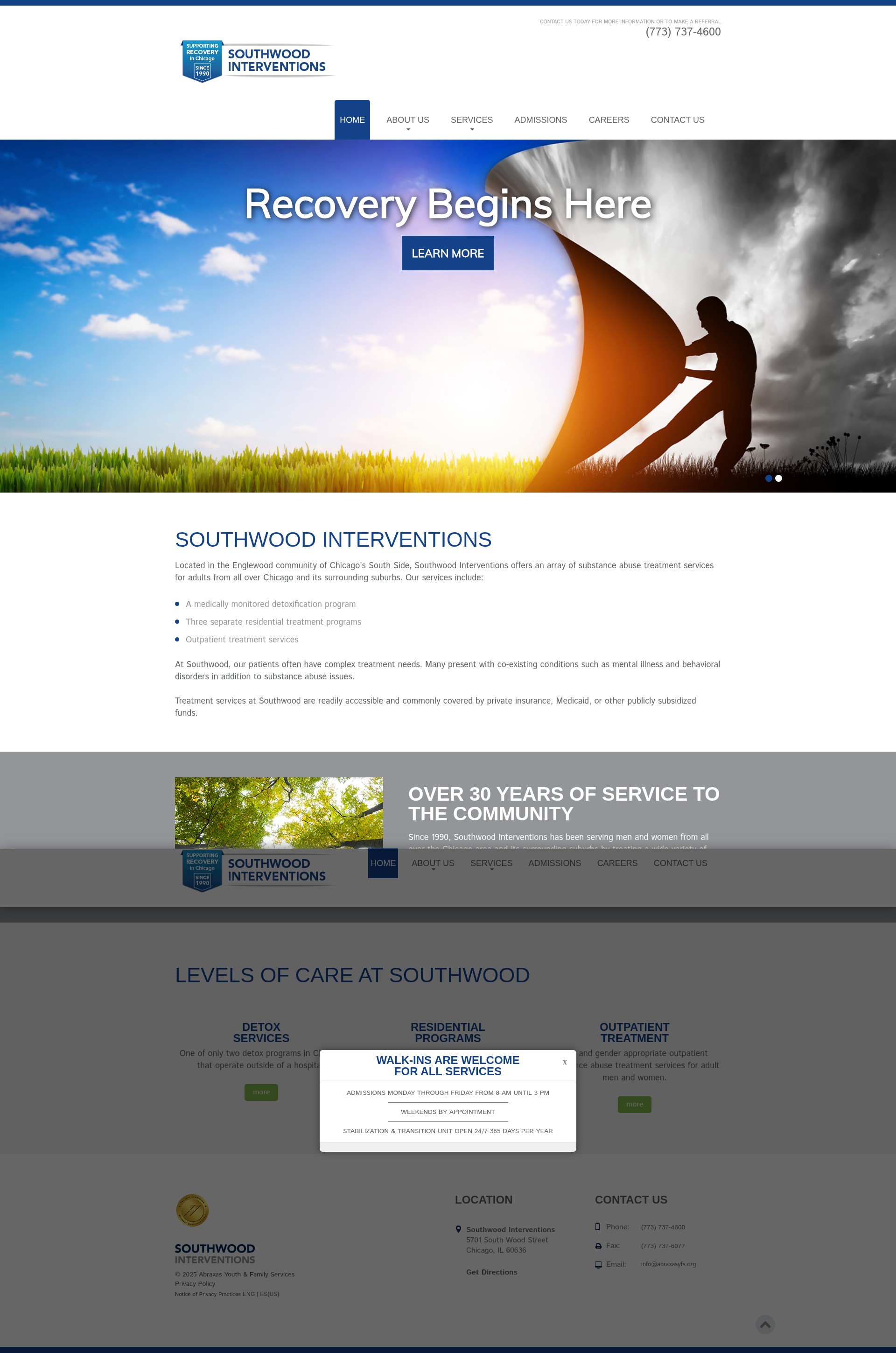 Screenshot of southwoodinterventions.org