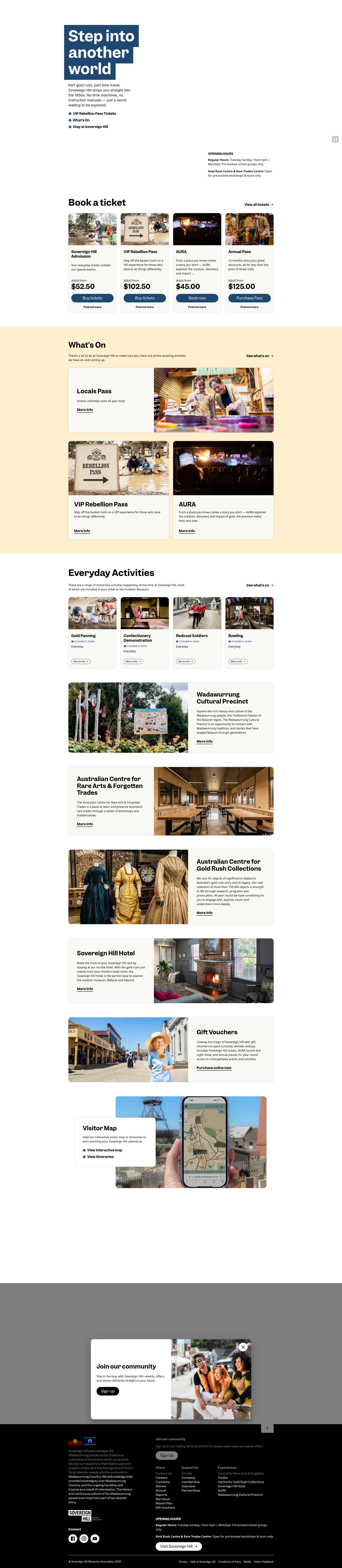 Screenshot of sovereignhill.com.au