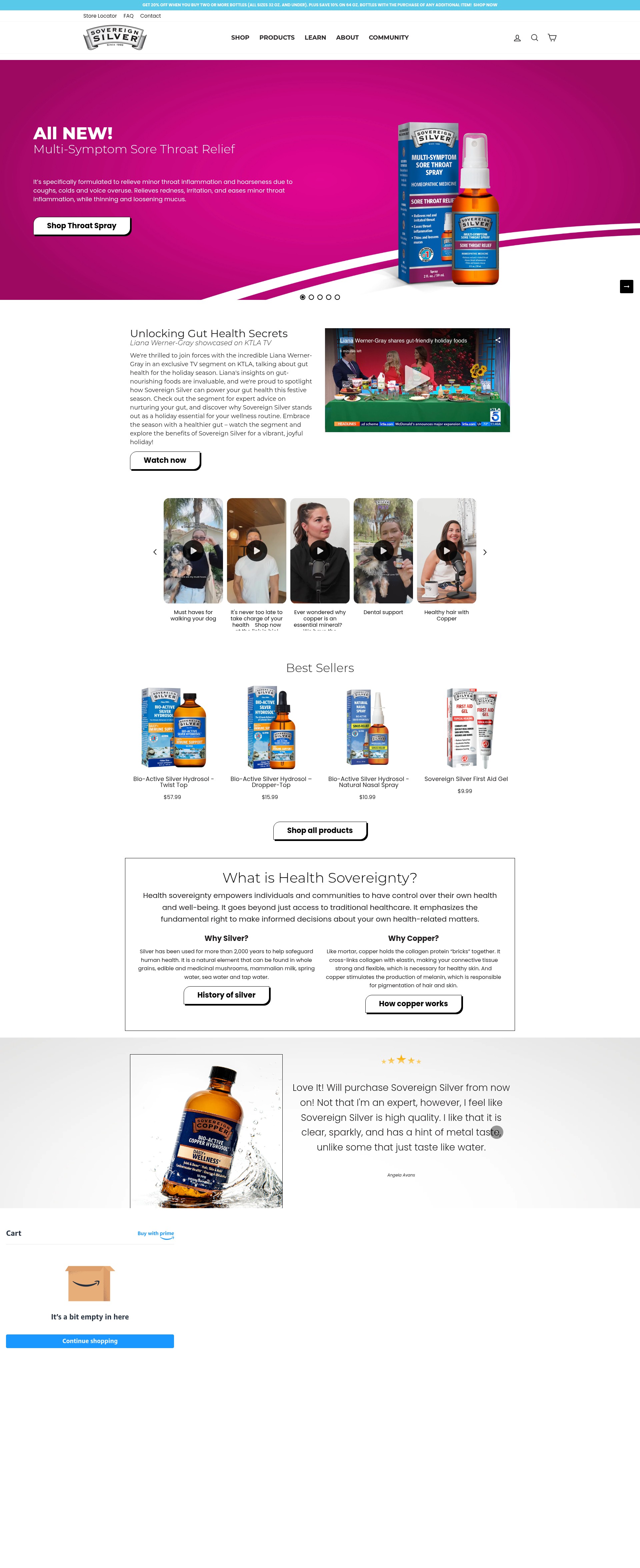 Screenshot of sovereignsilver.com