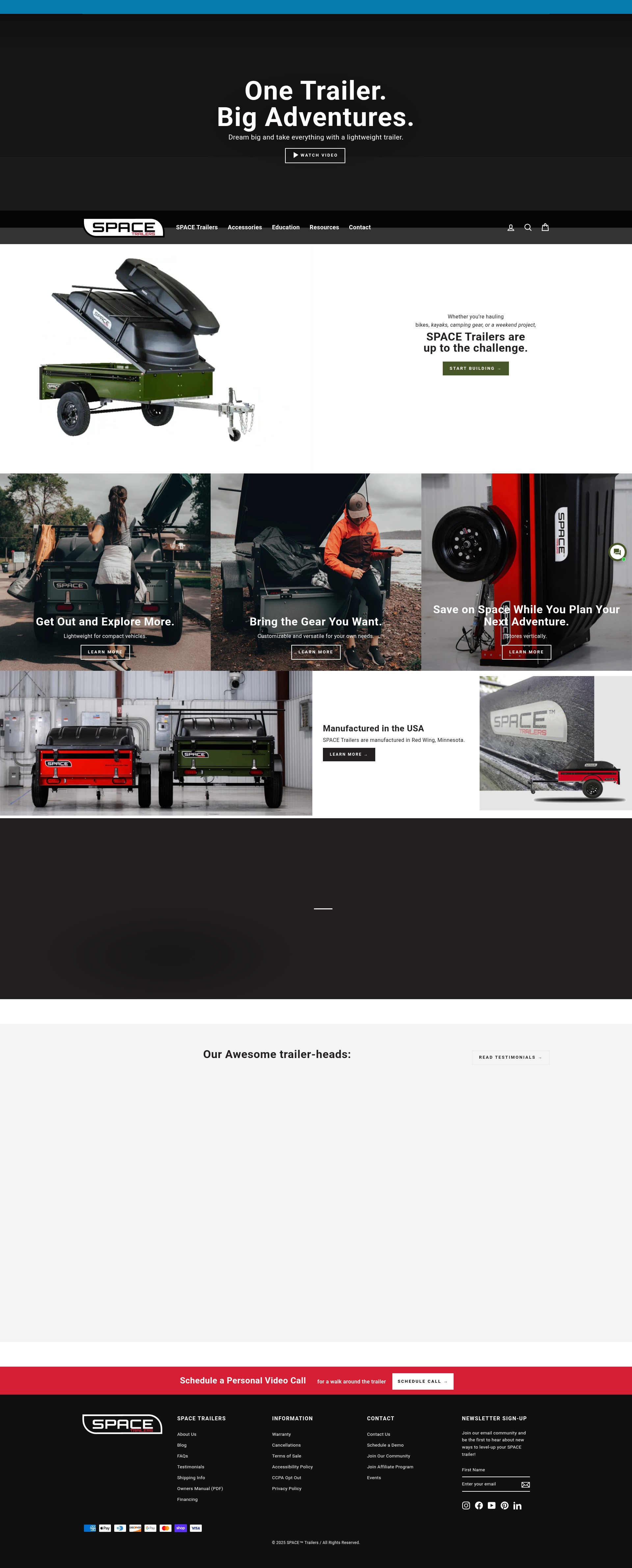 Screenshot of spacetrailers.com