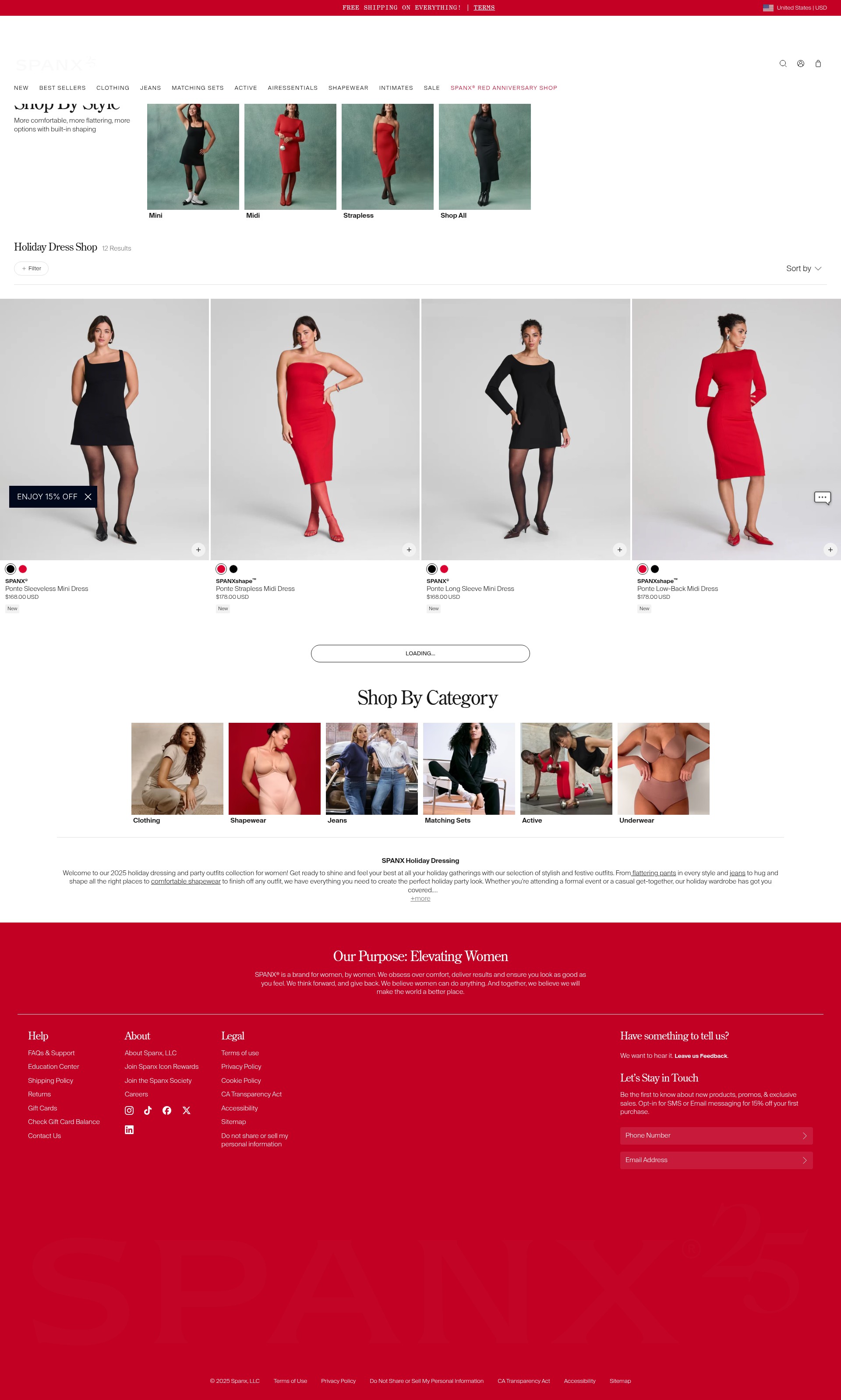 Screenshot of spanx.com