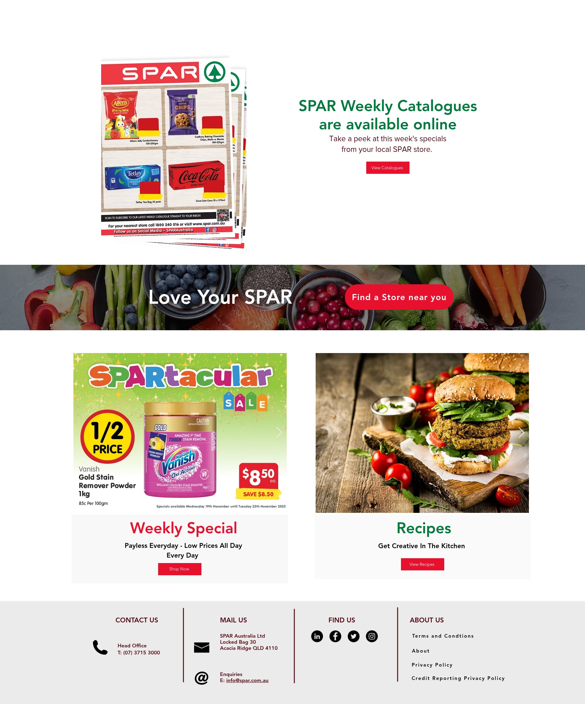 Screenshot of spar.com.au