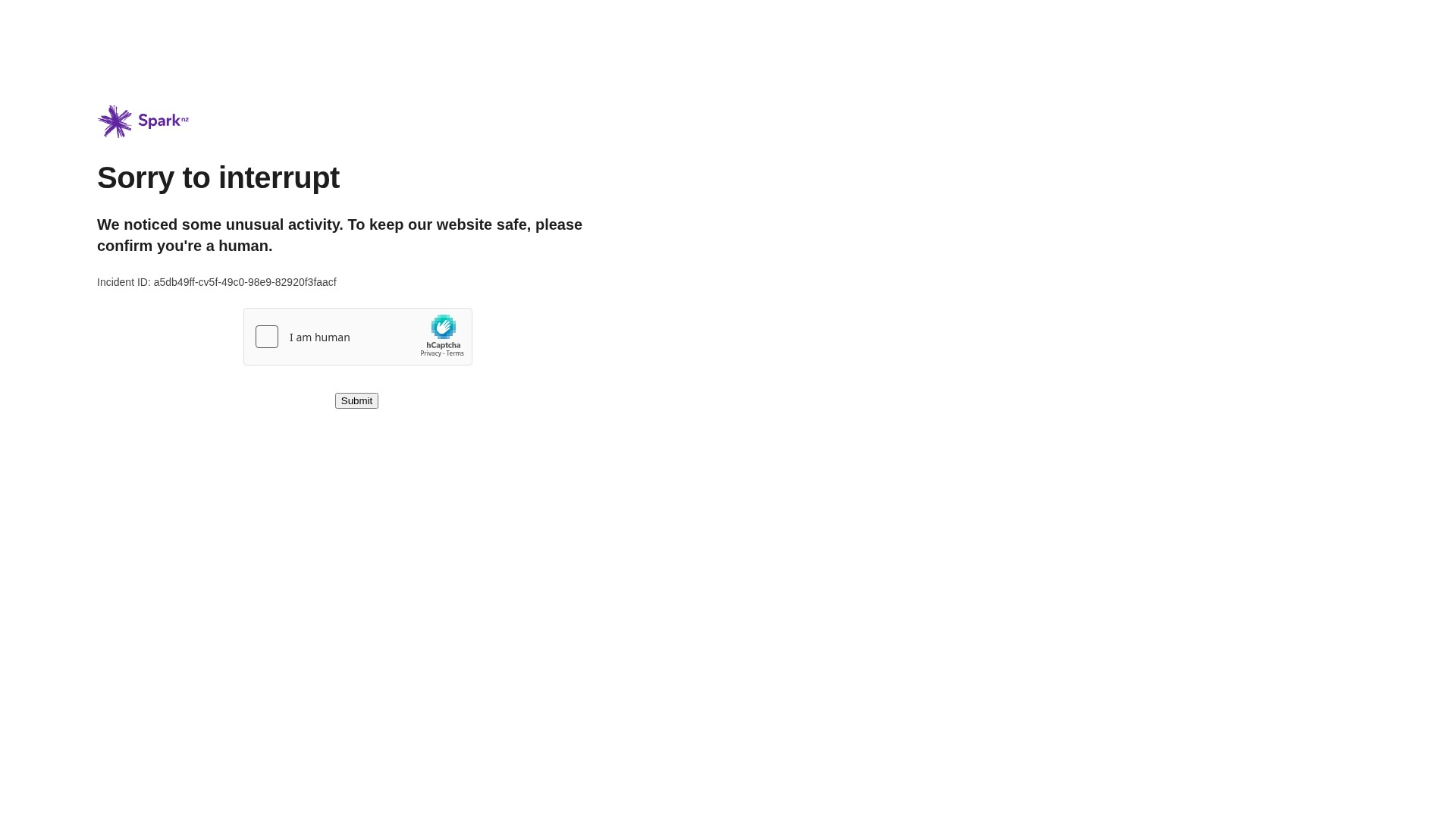 Screenshot of spark.co.nz