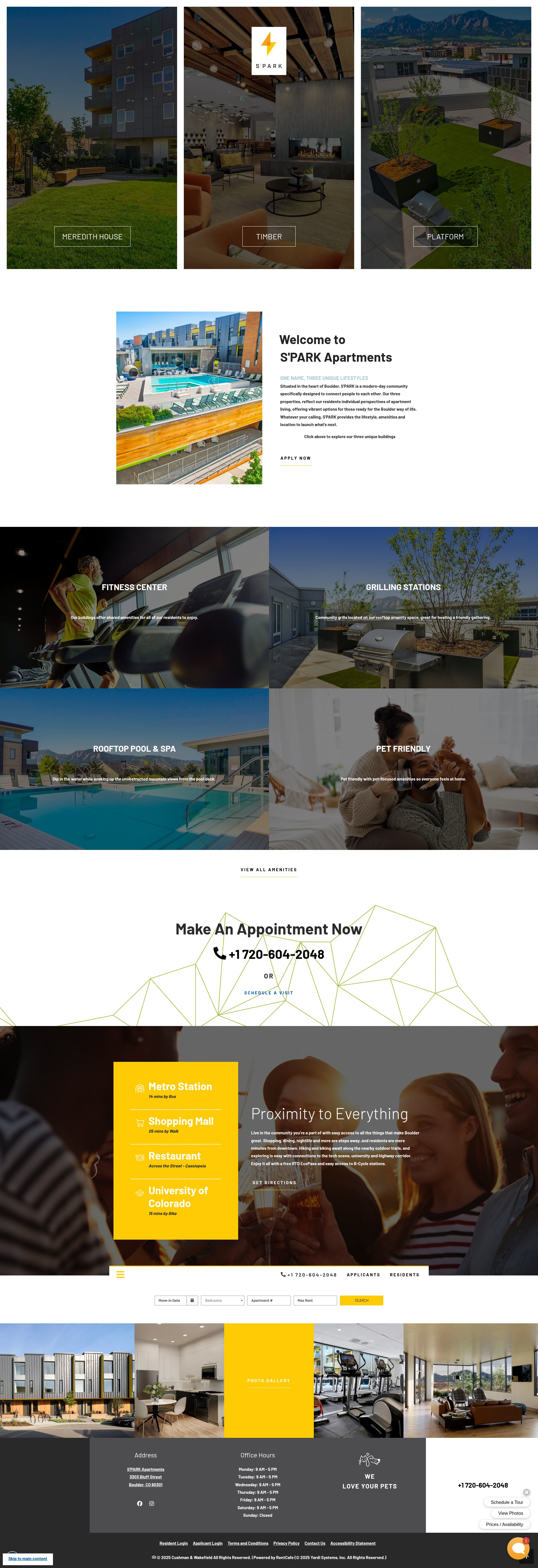 Screenshot of sparkboulderapts.com