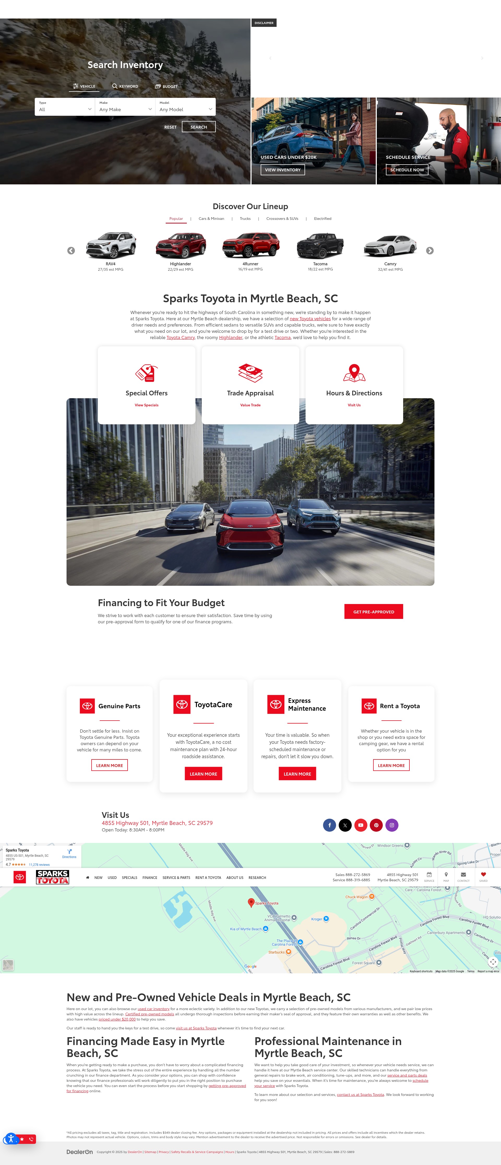 Screenshot of sparkstoyota.com