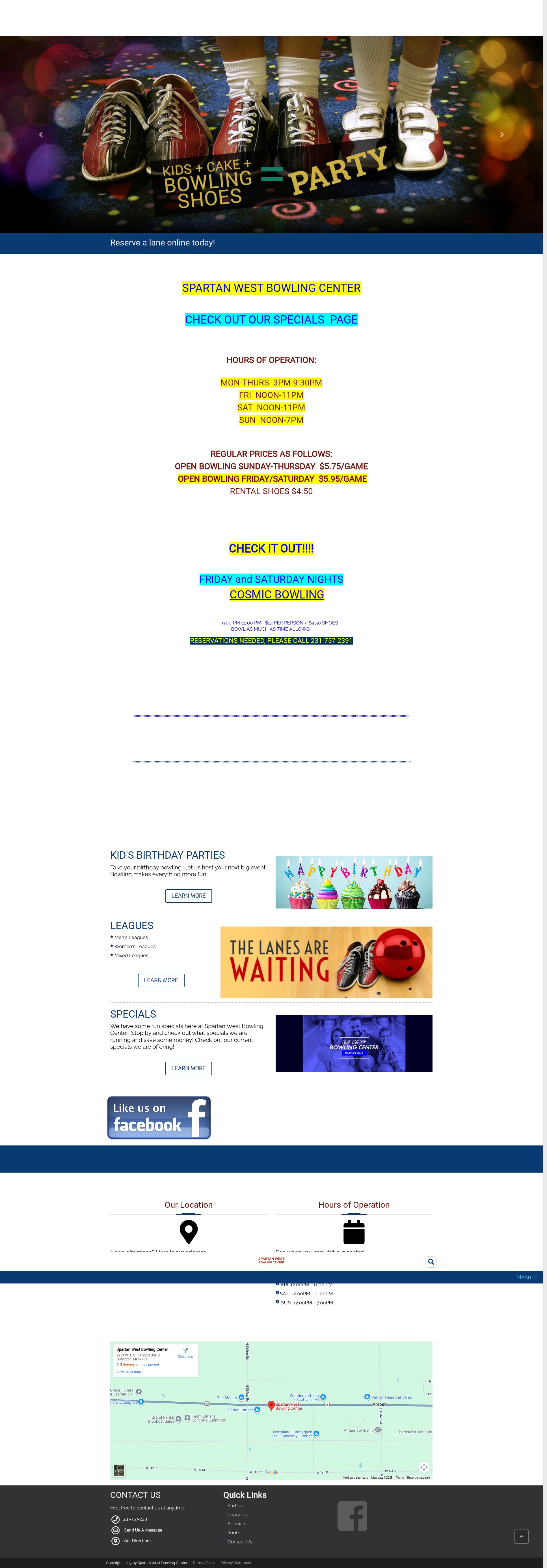 Screenshot of spartanwestbowling.com