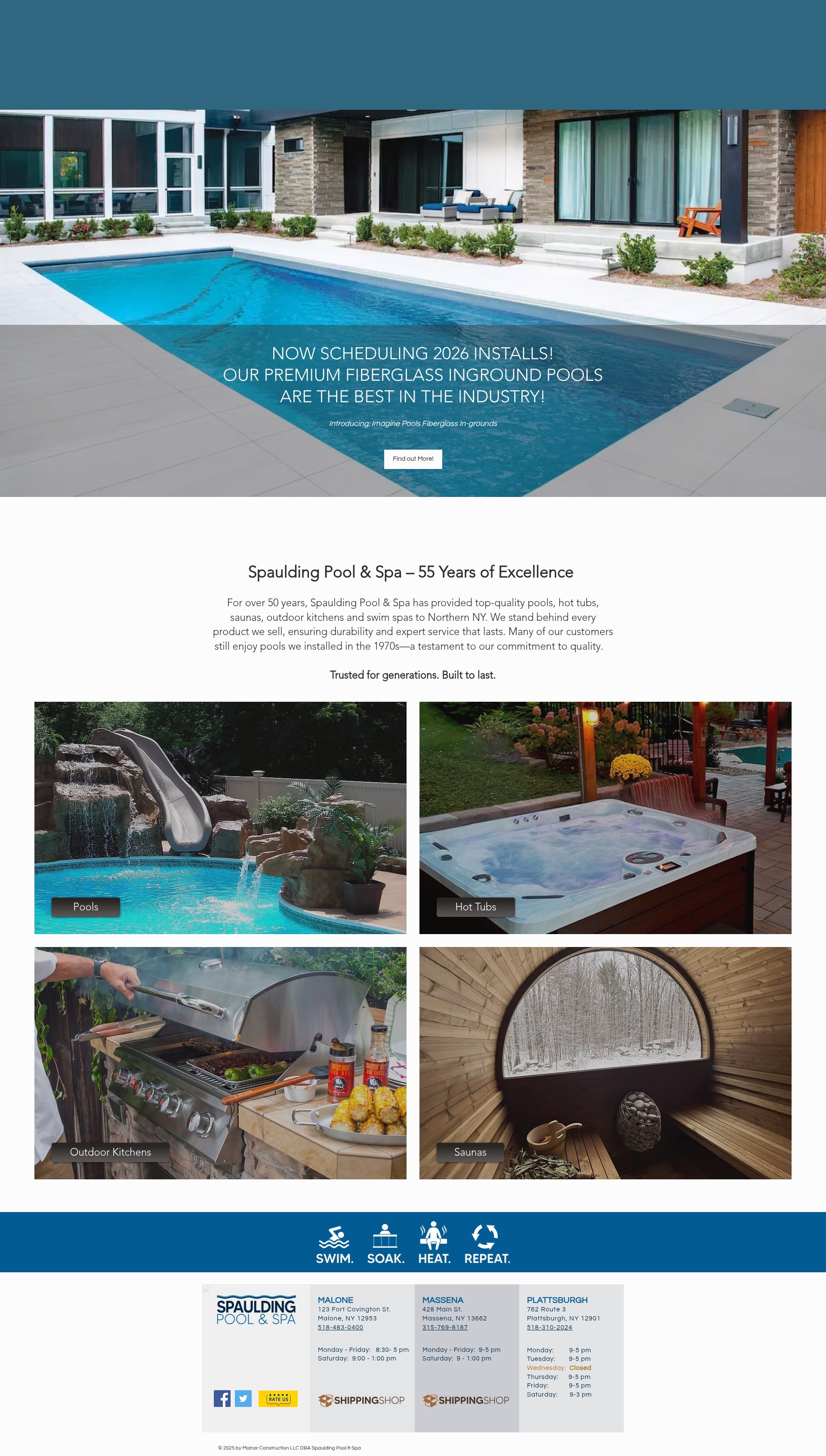 Screenshot of spauldingpools.com