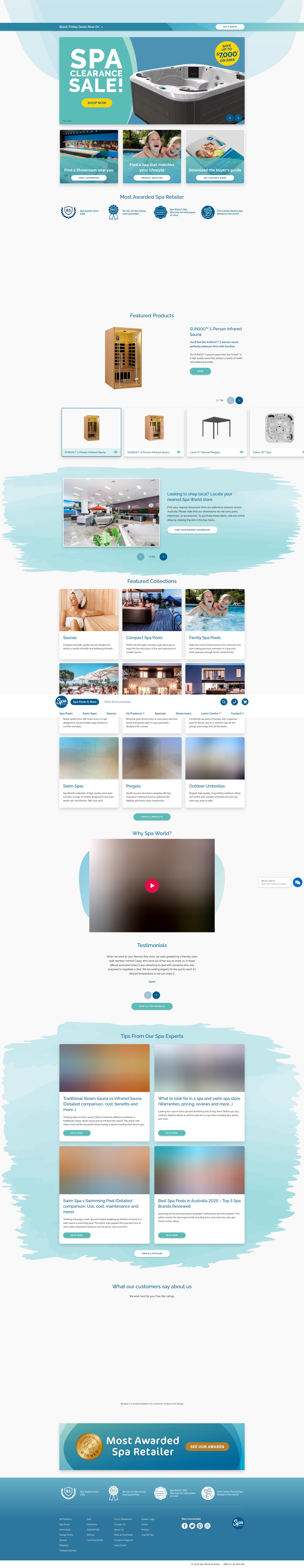 Screenshot of spaworld.com.au