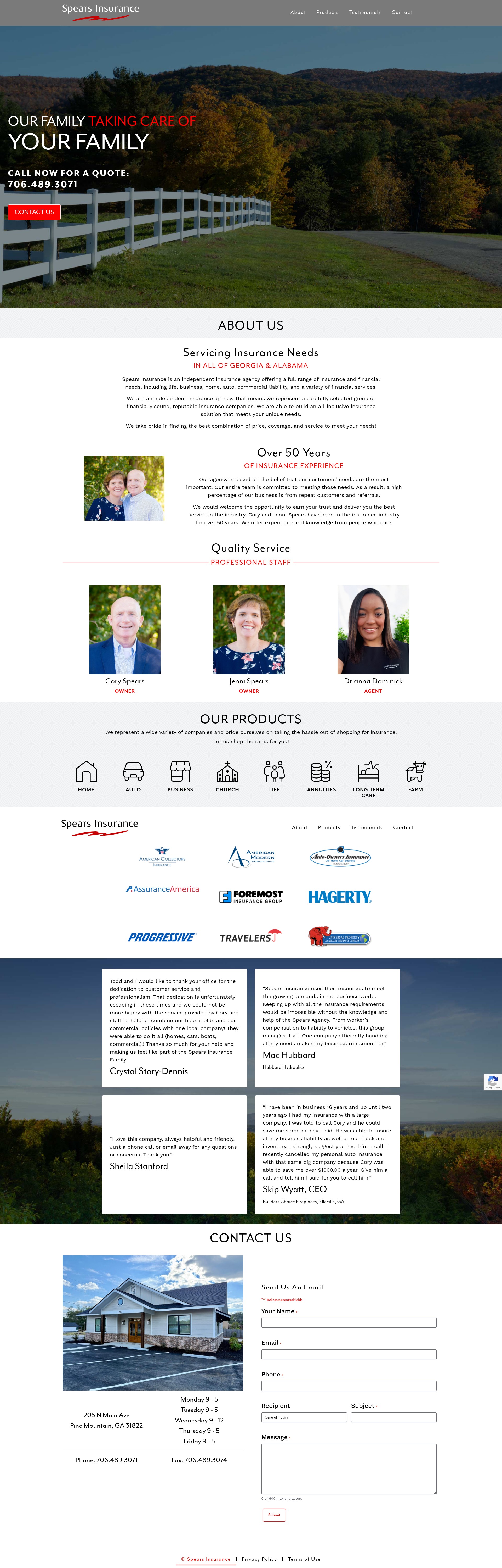 Screenshot of spearsinsurance.com
