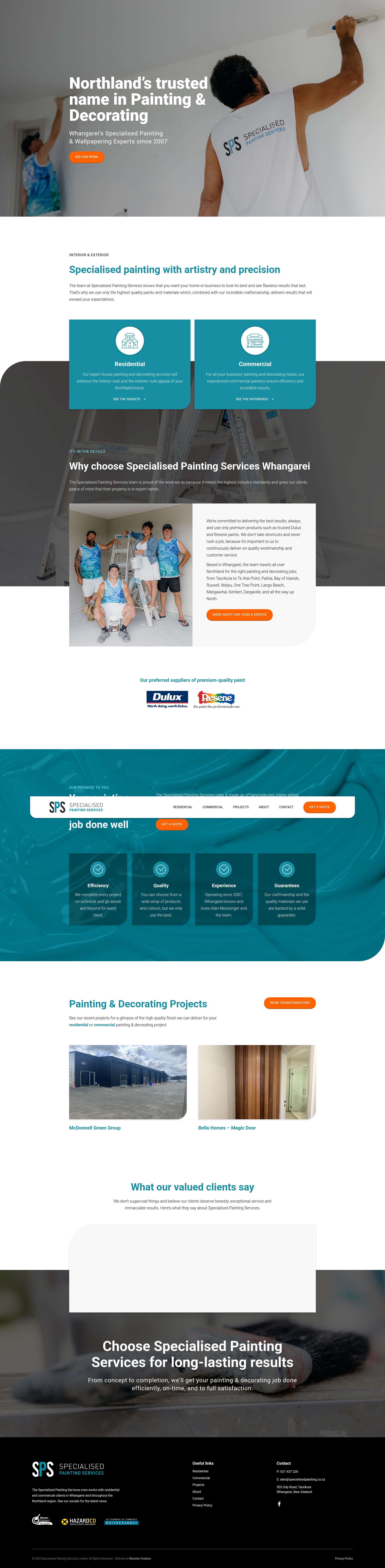 Screenshot of specialisedpainting.co.nz