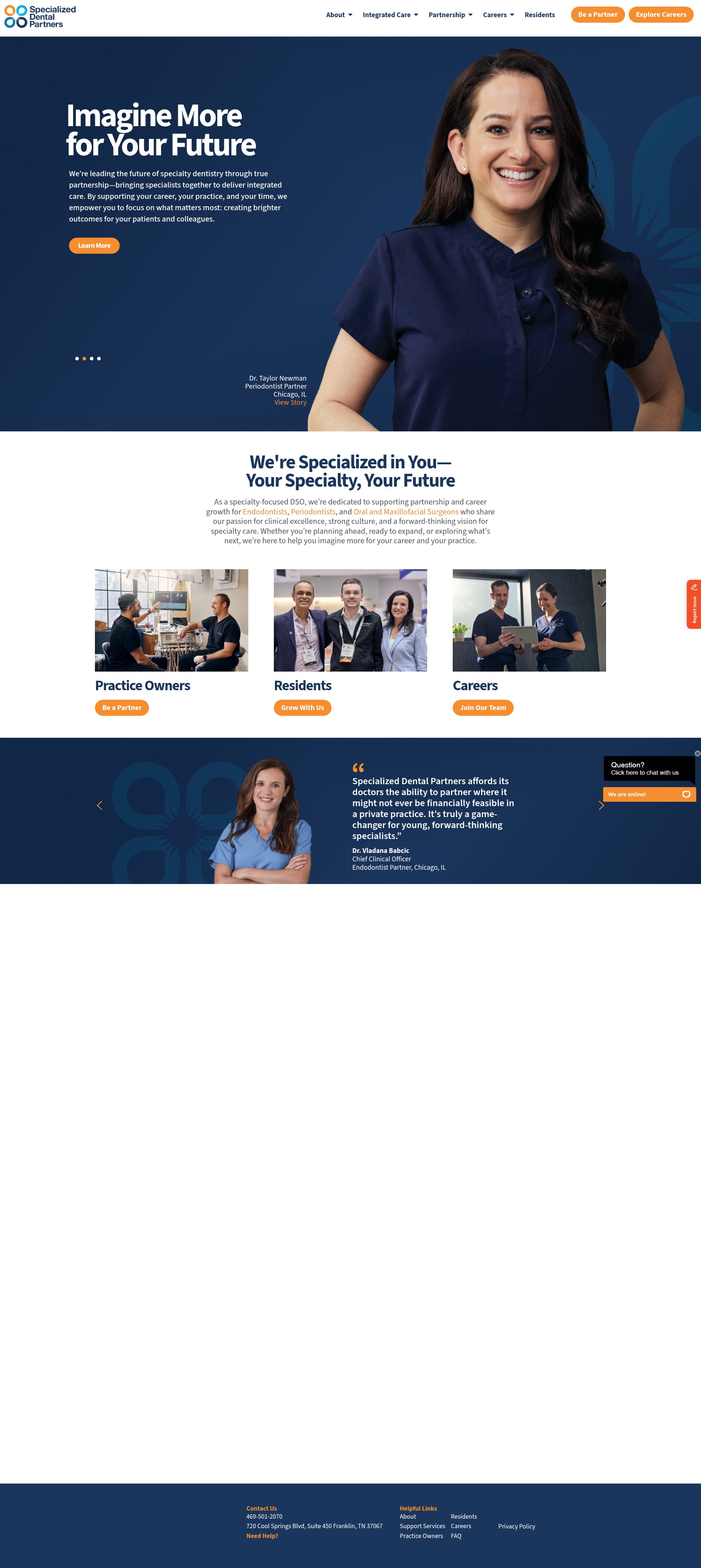 Screenshot of specializeddental.com