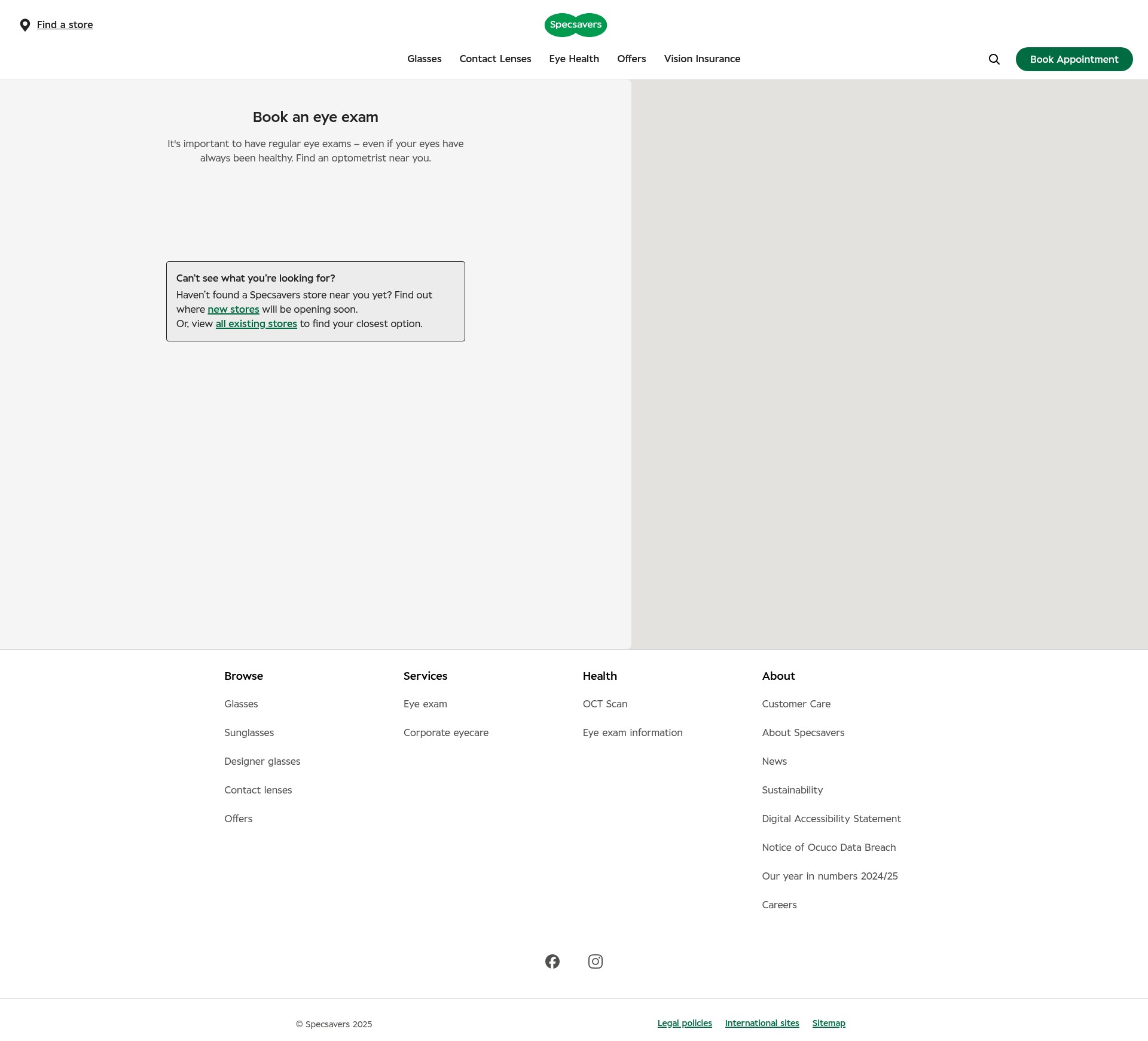 Screenshot of specsavers.ca