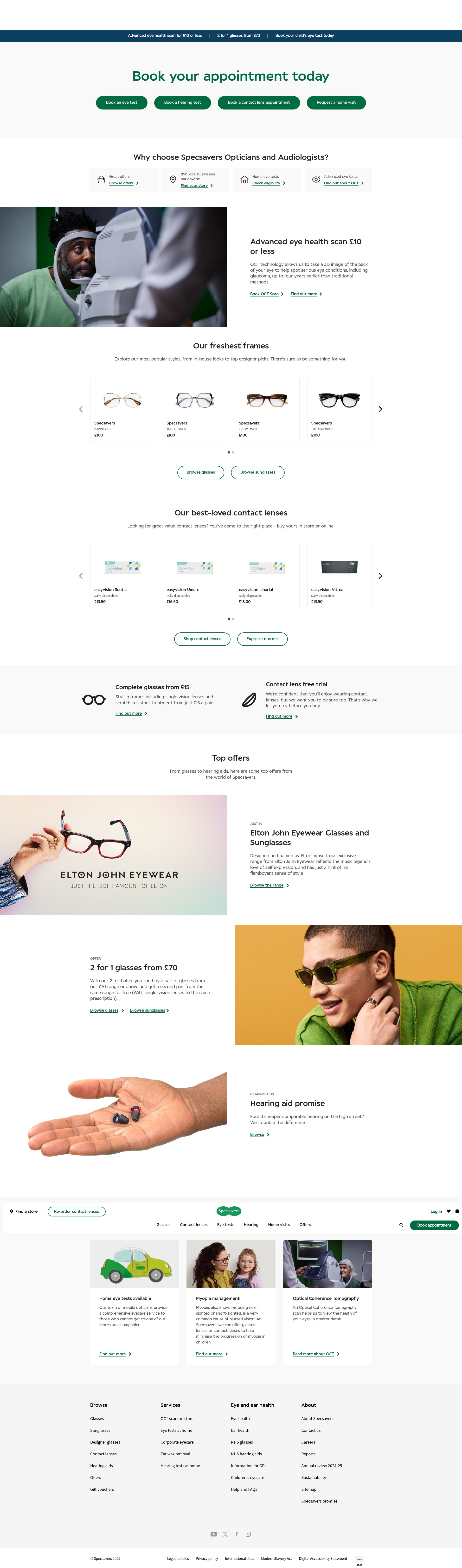 Screenshot of specsavers.co.uk