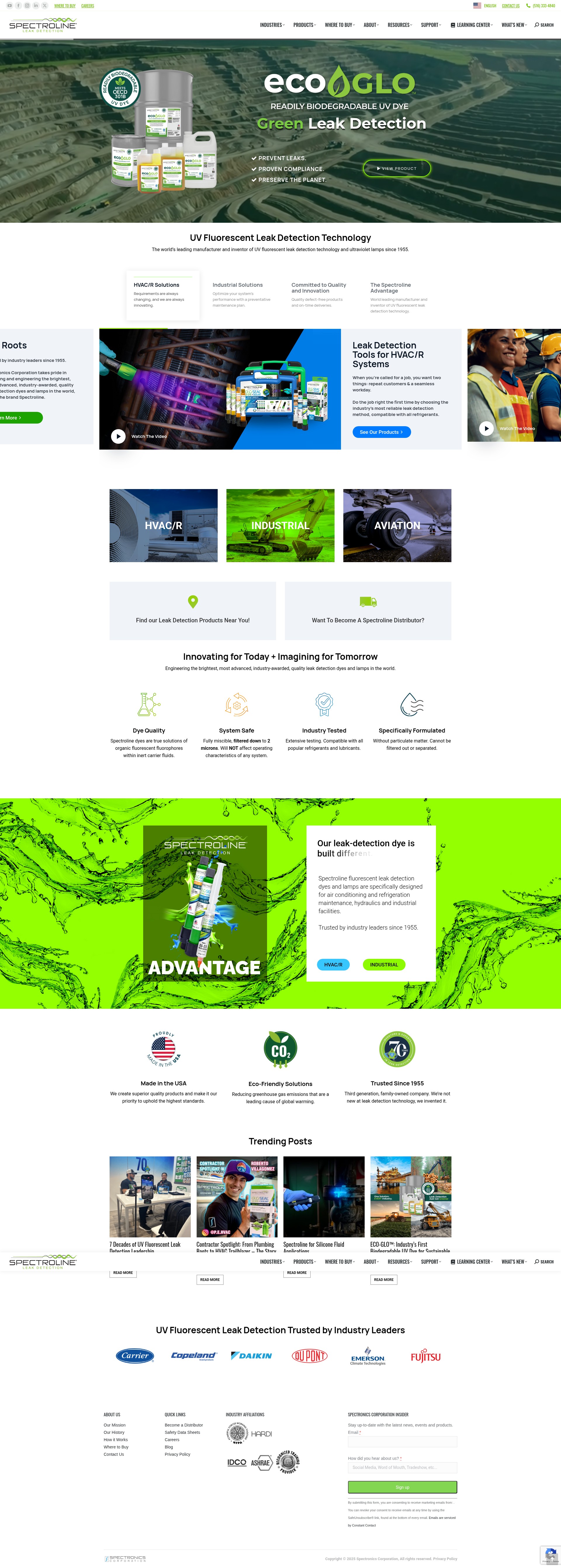 Screenshot of spectroline.com