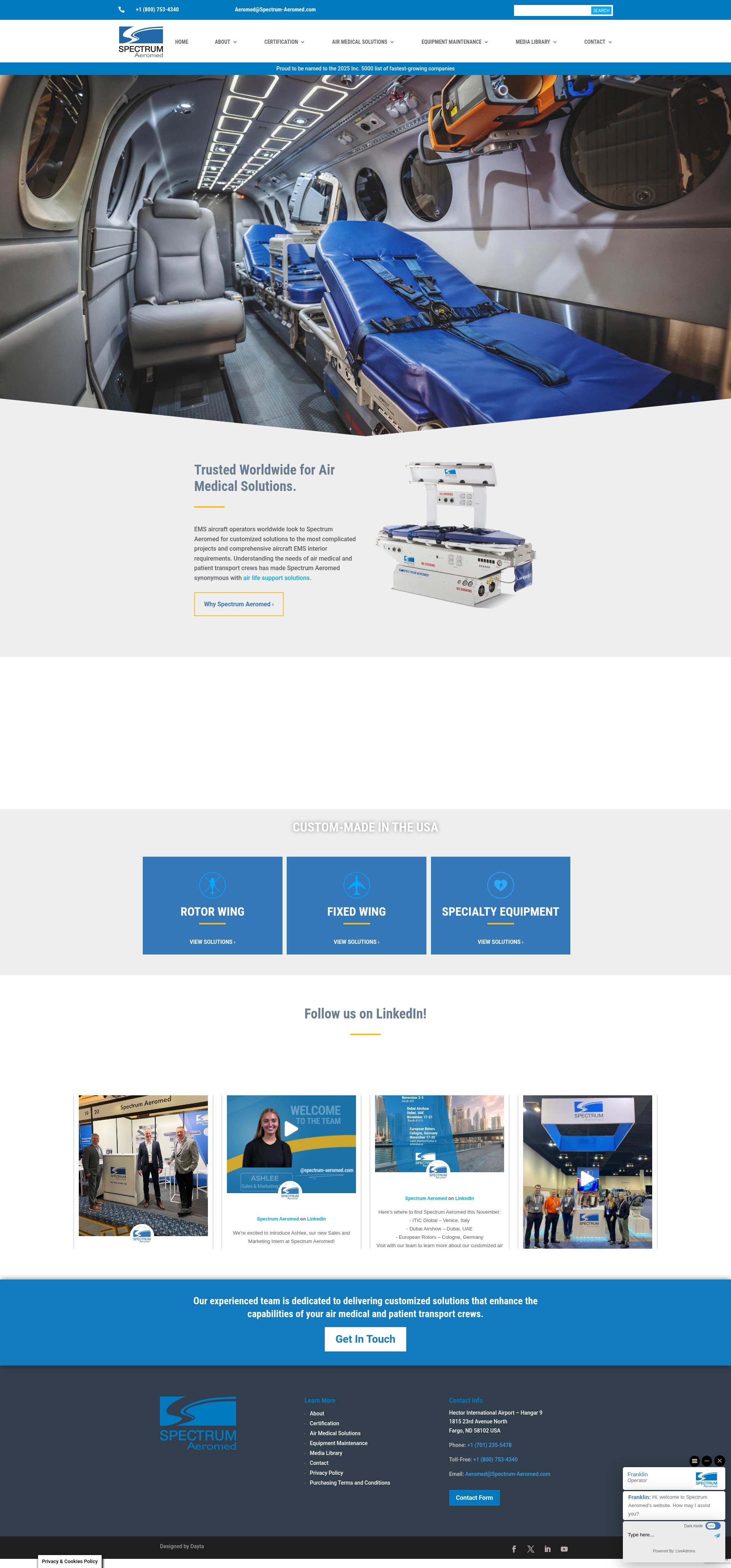 Screenshot of spectrum-aeromed.com