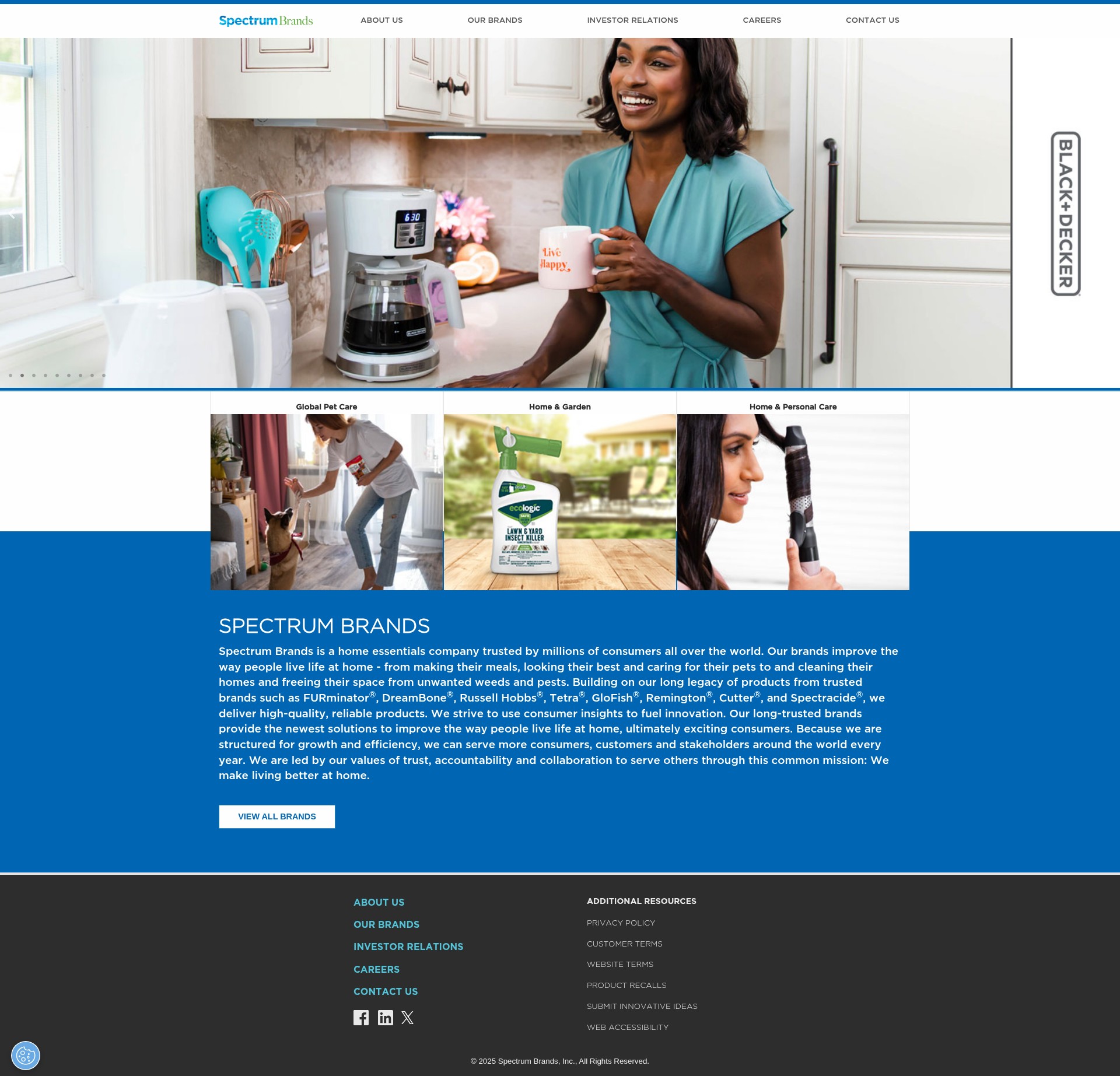 Screenshot of spectrumbrands.com
