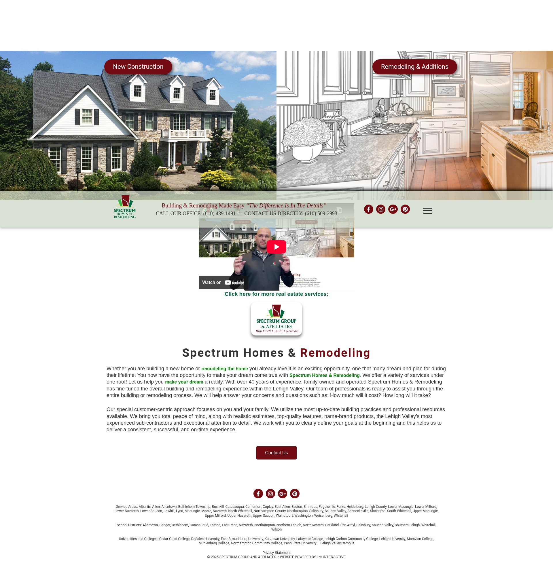 Screenshot of spectrumhomes.com