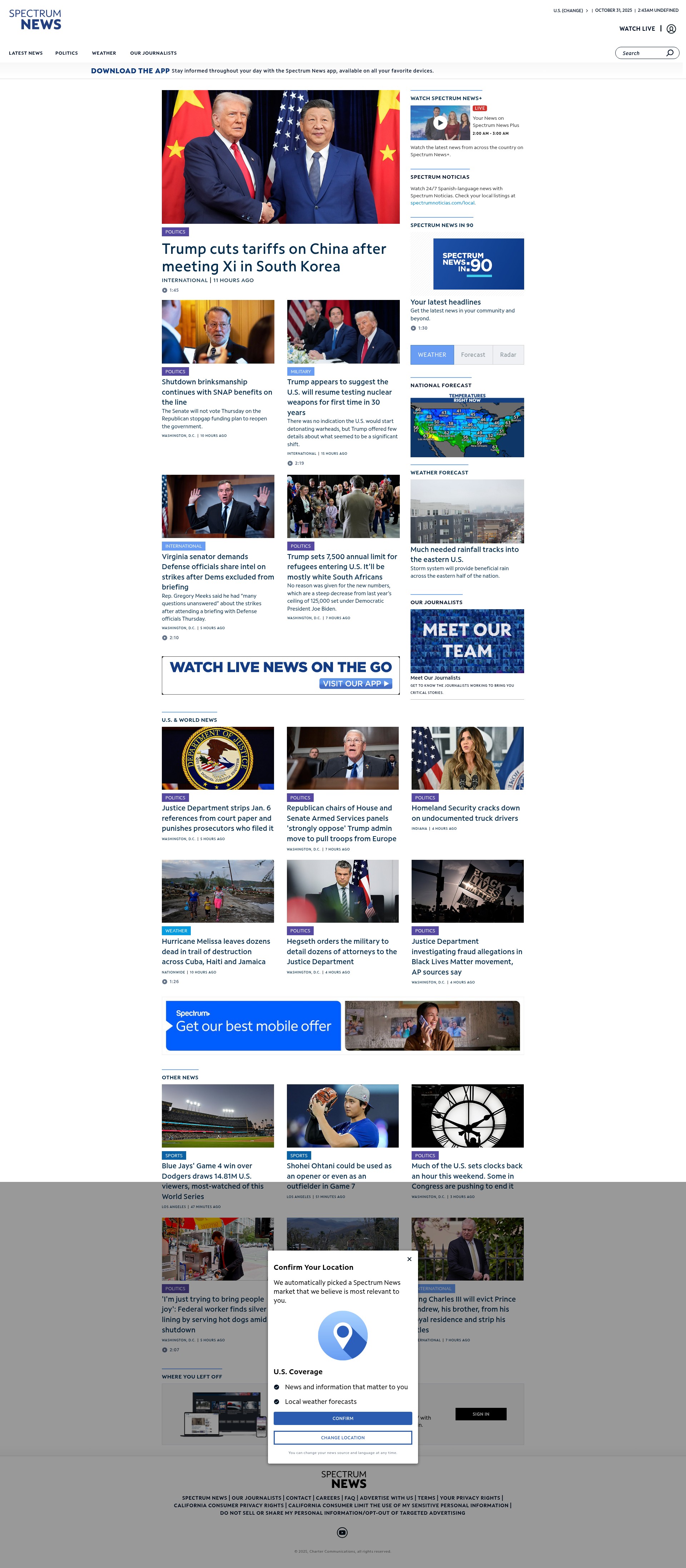 Screenshot of spectrumlocalnews.com