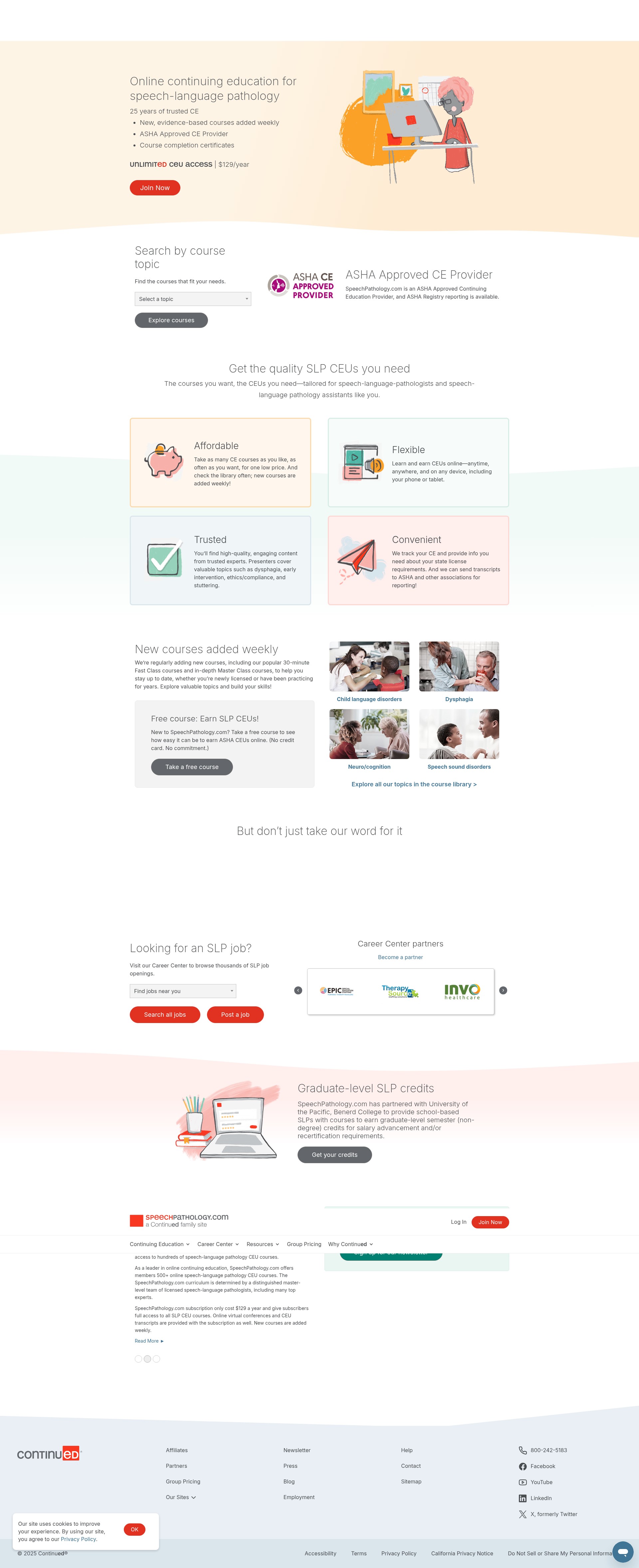 Screenshot of speechpathology.com