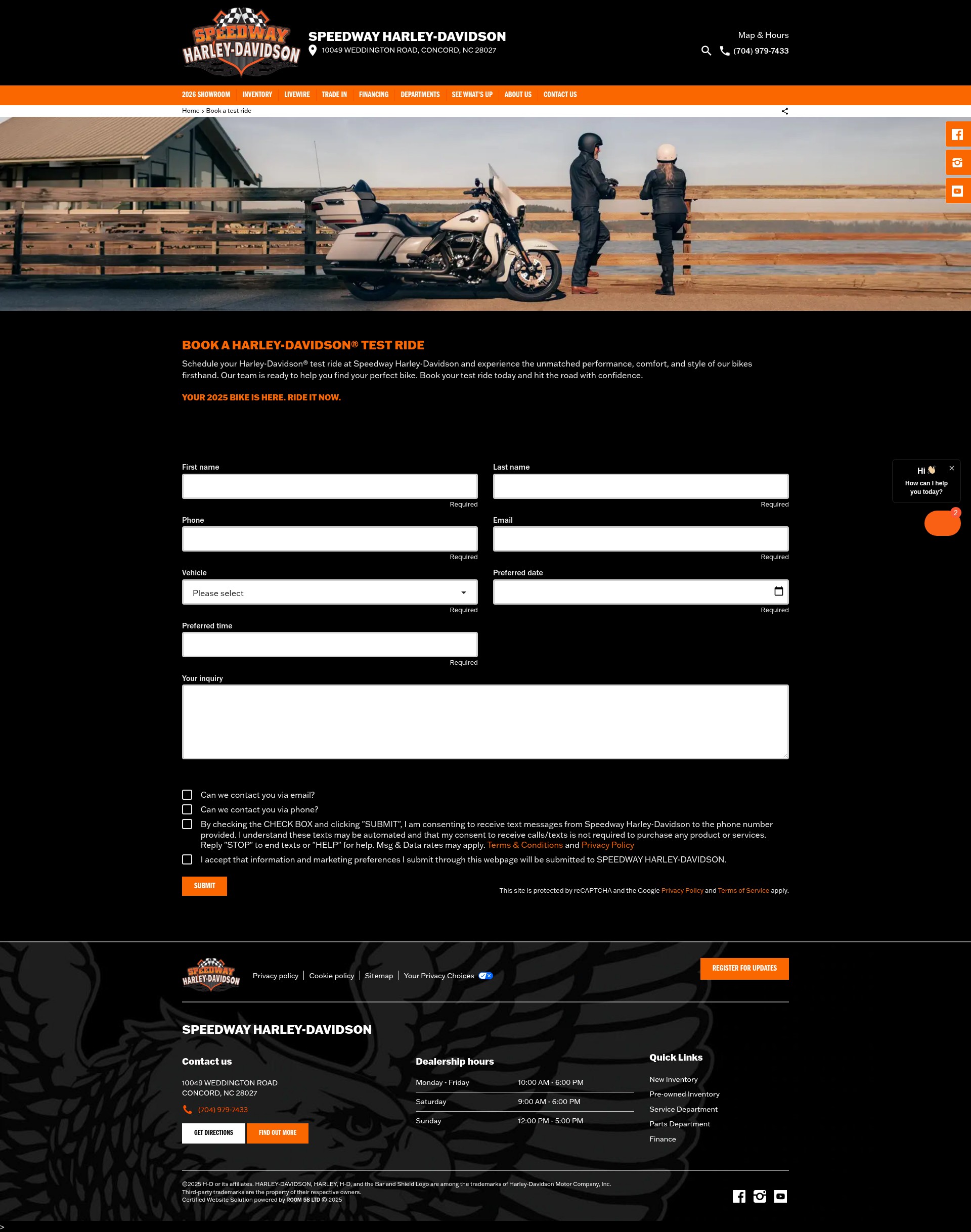Screenshot of speedwayharley-davidson.com