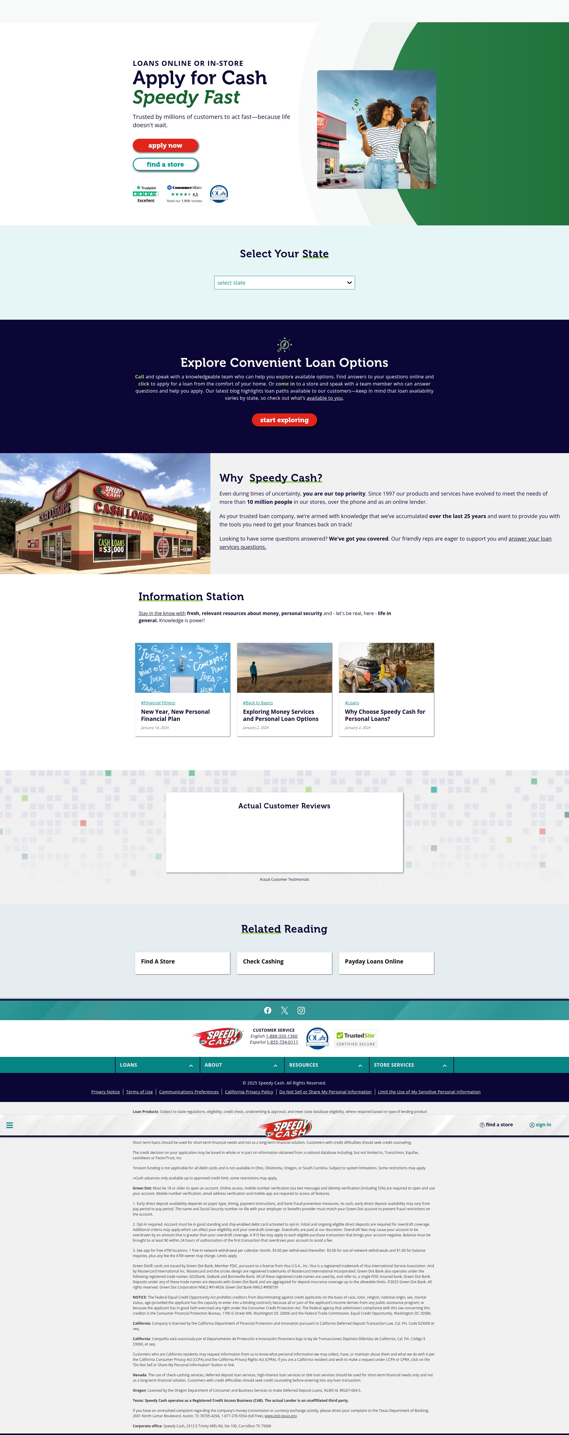 Screenshot of speedycash.com