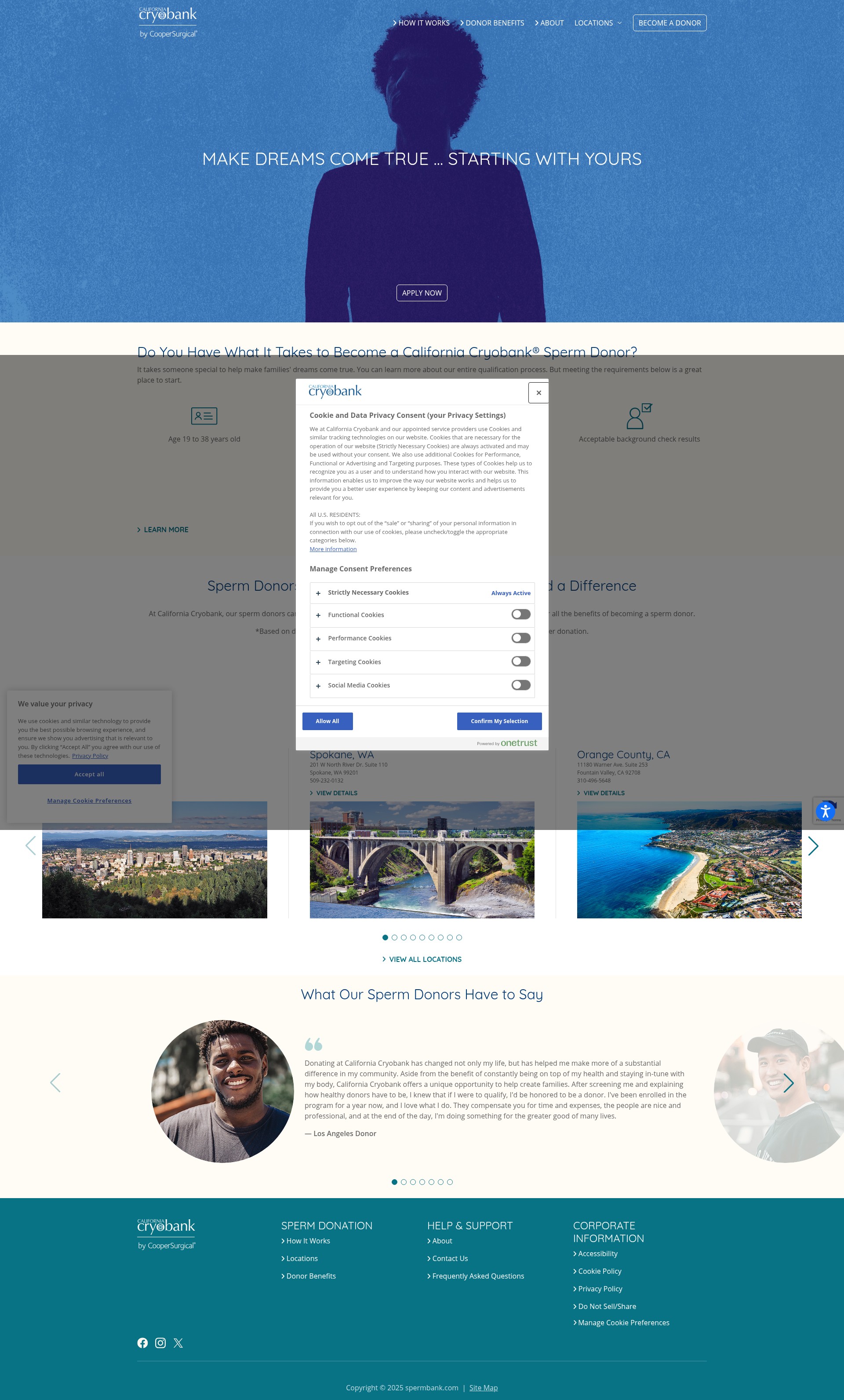 Screenshot of spermbank.com