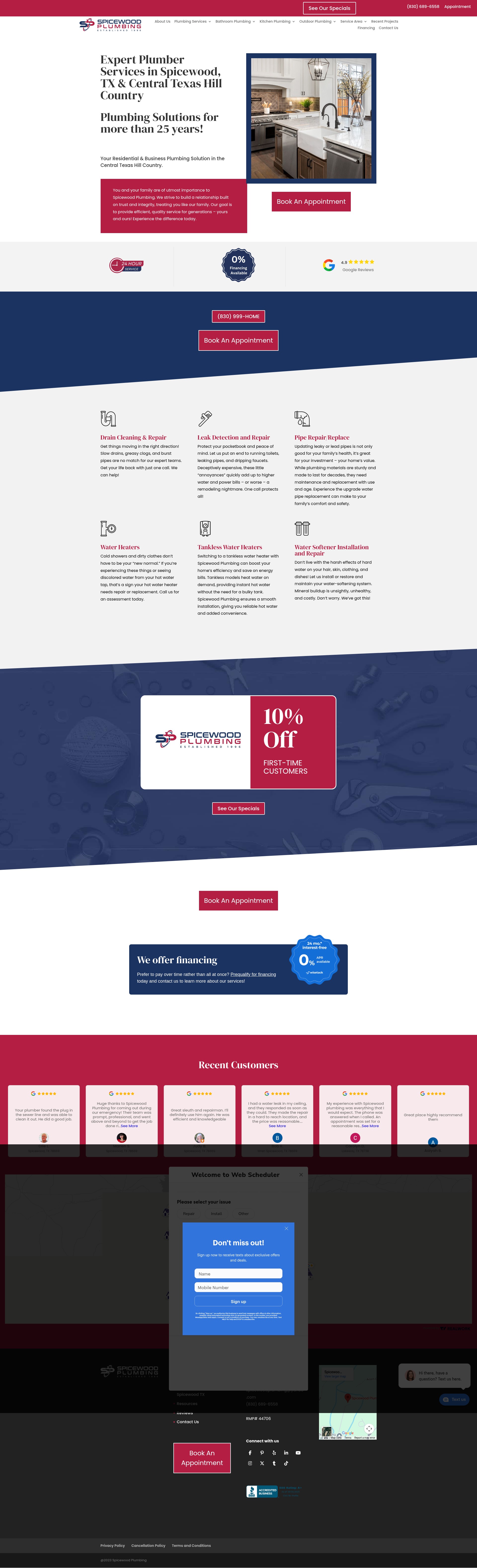 Screenshot of spicewoodplumbing.com