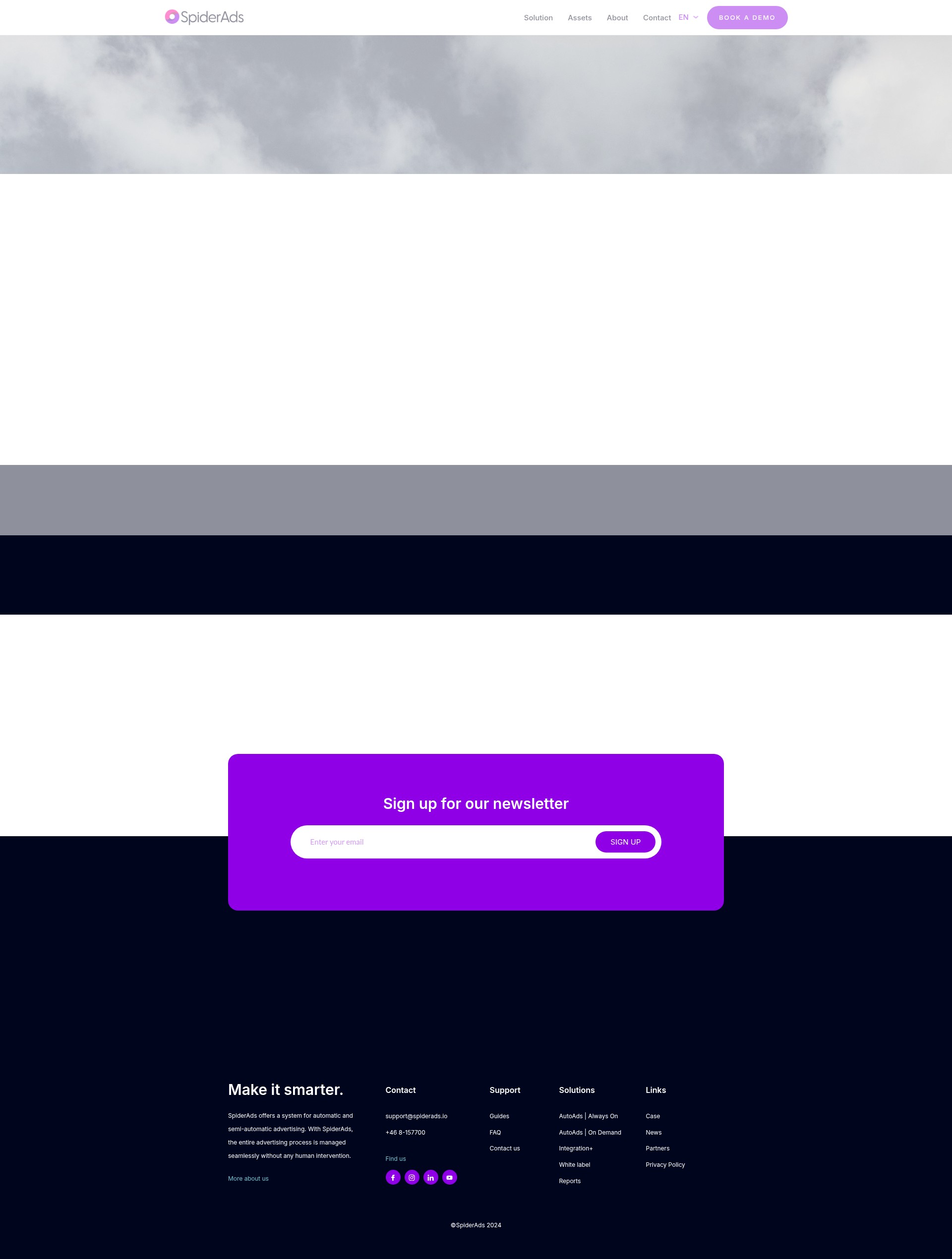 Screenshot of spiderads.io