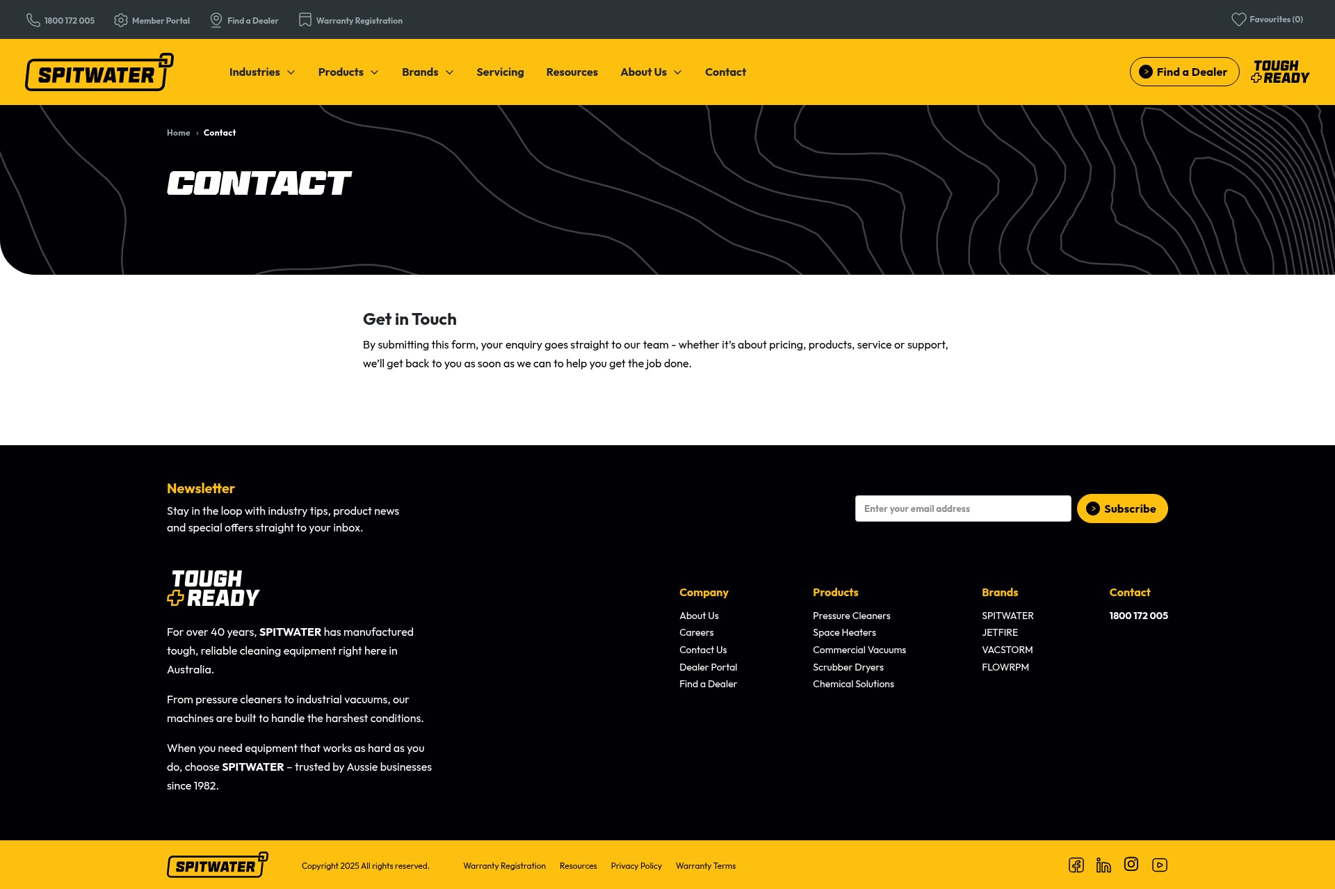 Screenshot of spitwater.com.au