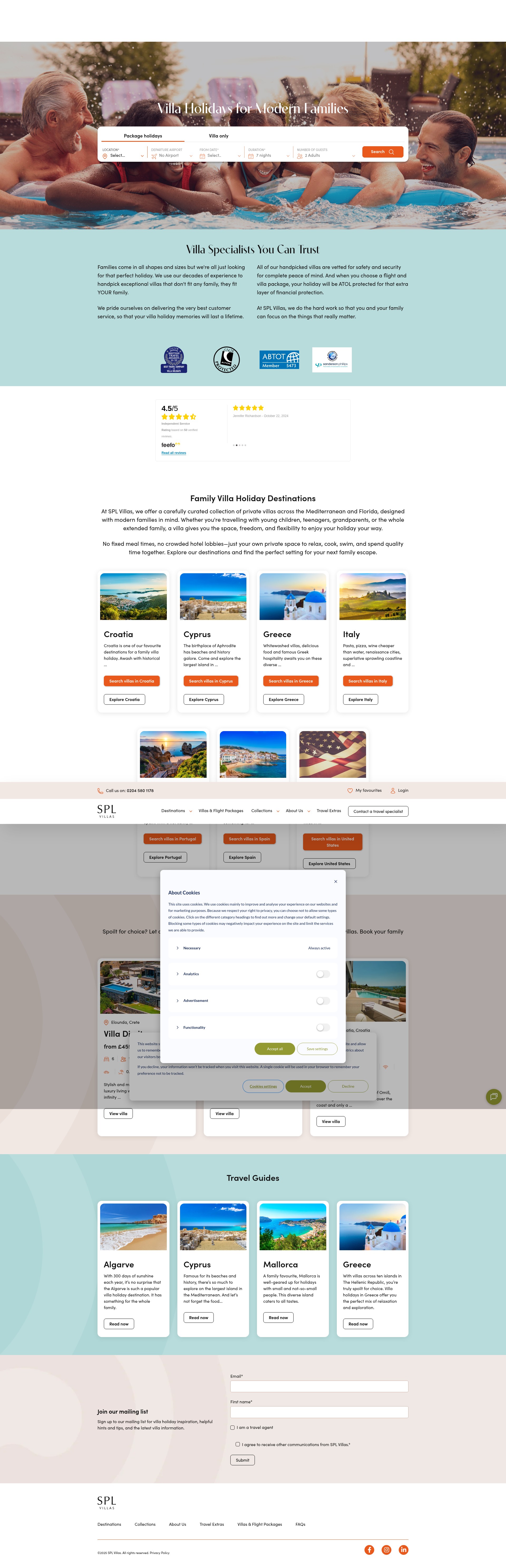 Screenshot of splvillas.com