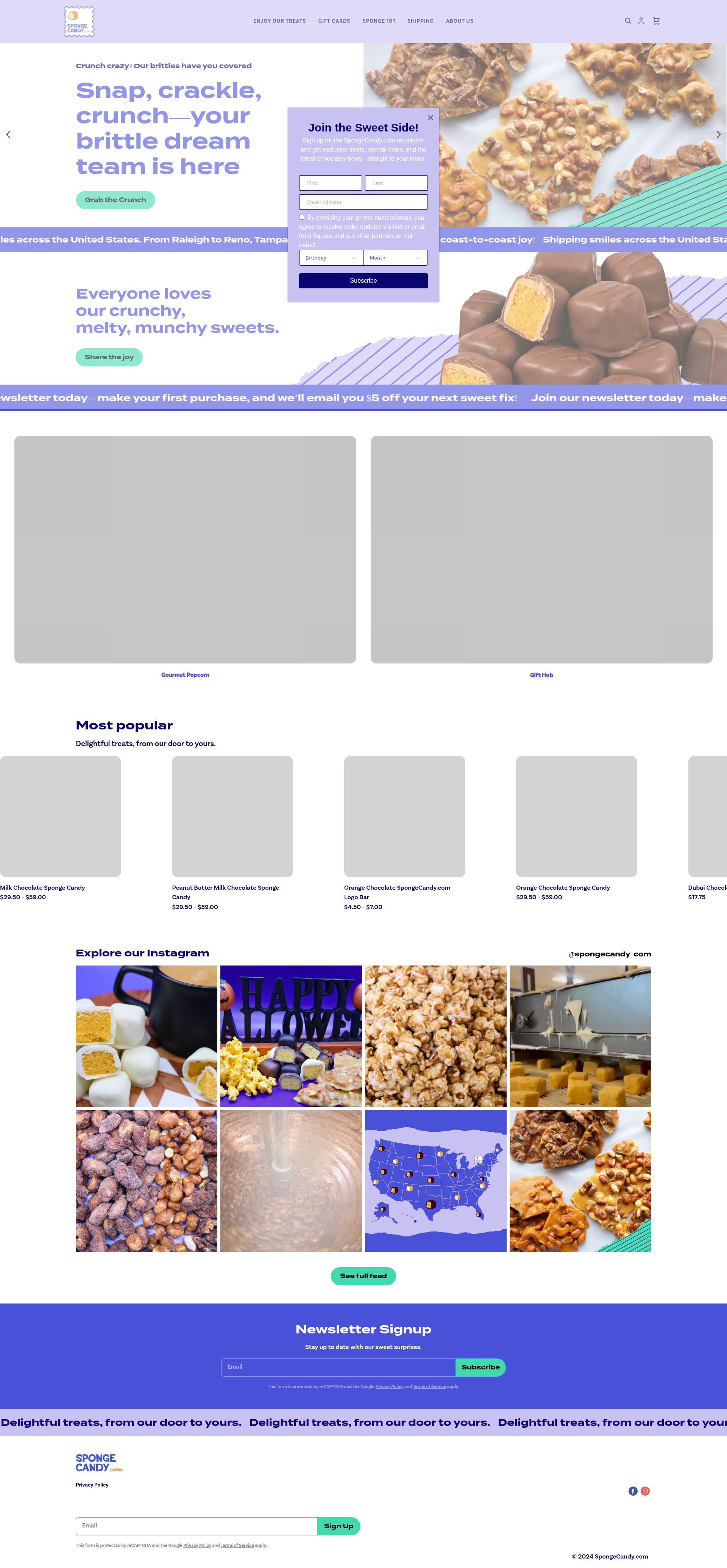 Screenshot of spongecandy.com