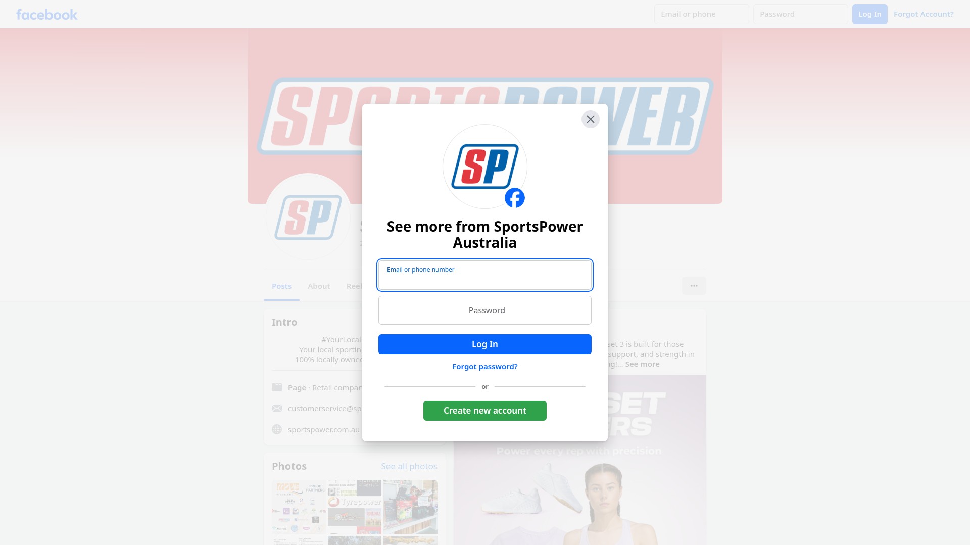 Screenshot of sportspower.com.au